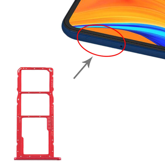 SIM Card Tray + SIM Card Tray + Micro SD Card Tray for Huawei Y6s (2019) (Red)