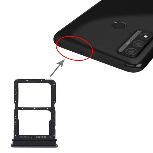 SIM Card Tray + NM Card Tray for Huawei P Smart 2020 (Black)