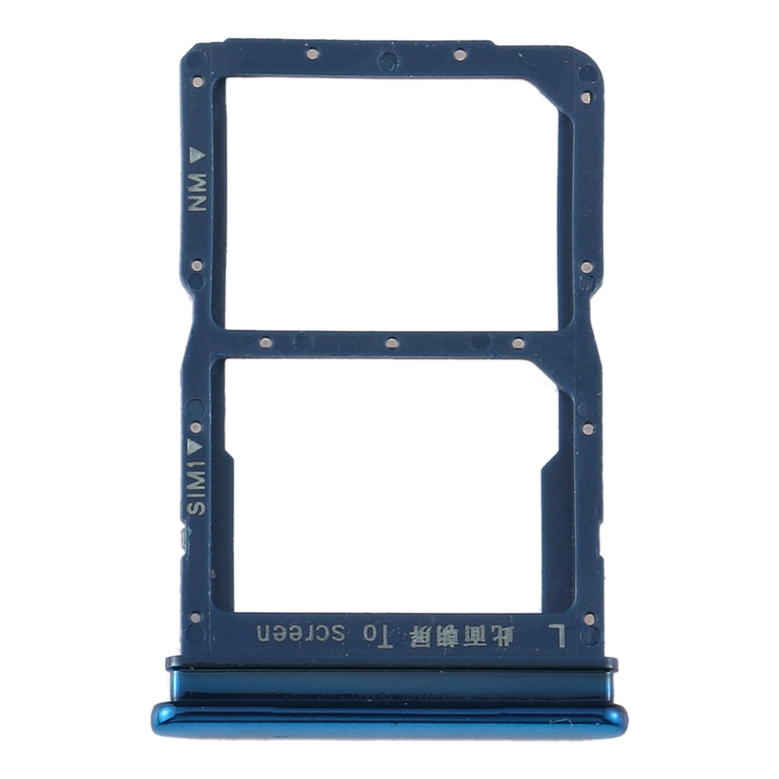 SIM Card Tray + NM Card Tray for Huawei Y8p (Blue)