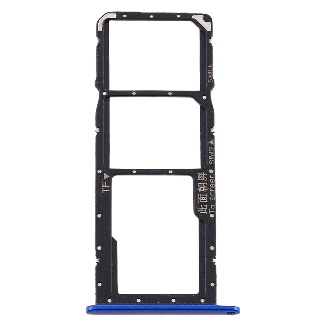 SIM Card Tray + SIM Card Tray + Micro SD Card Tray for Huawei Y8s (Blue)