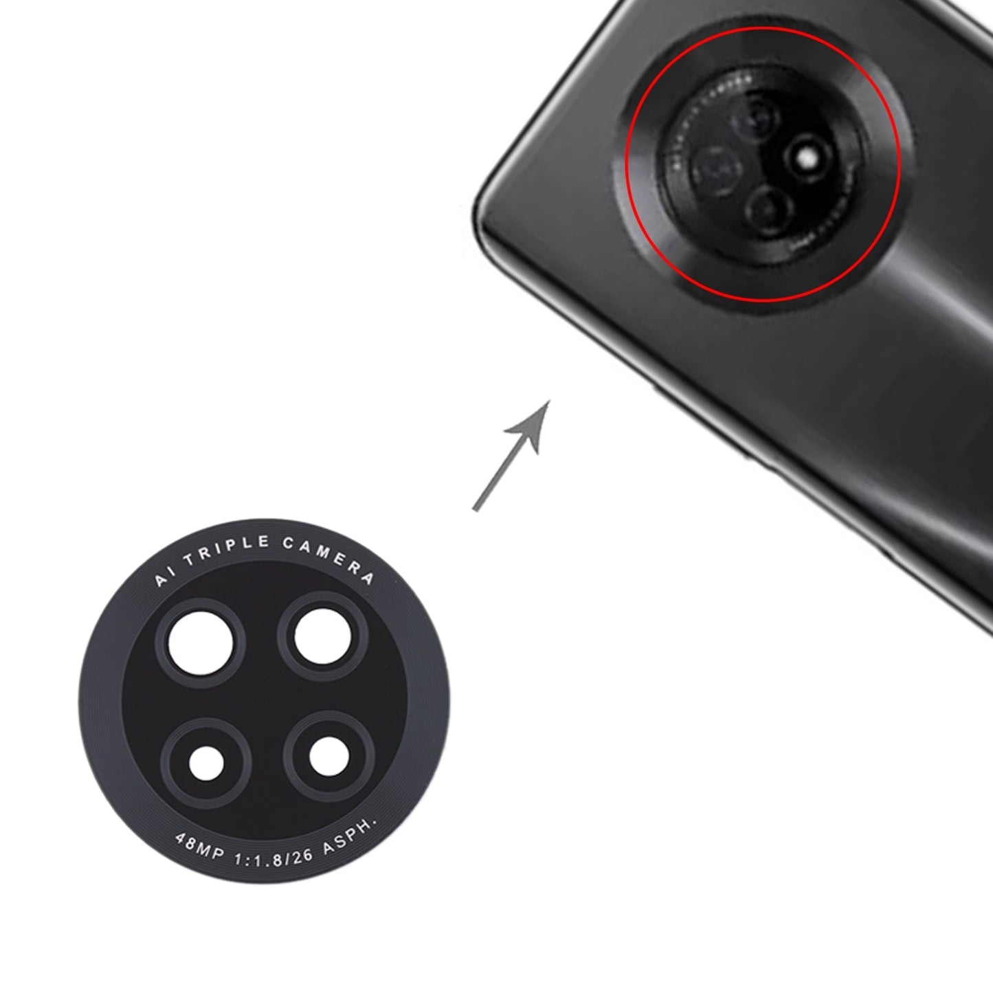 For Huawei Y9a / Enjoy 20 Plus 5G 10pcs Back Camera Lens 