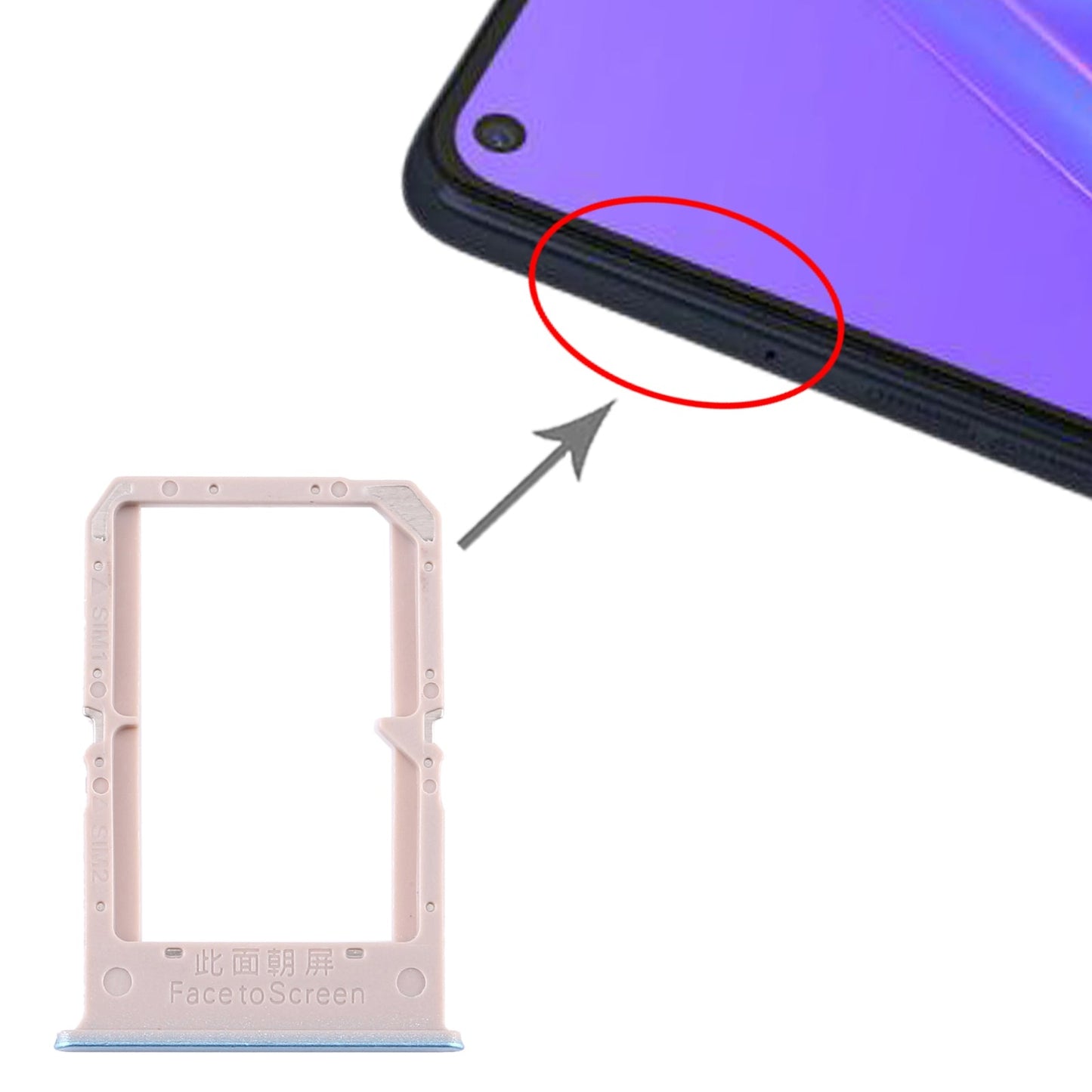 For OPPO A72 5G / K7X 5G / A53 5G SIM Card Tray + SIM Card Tray(Blue)