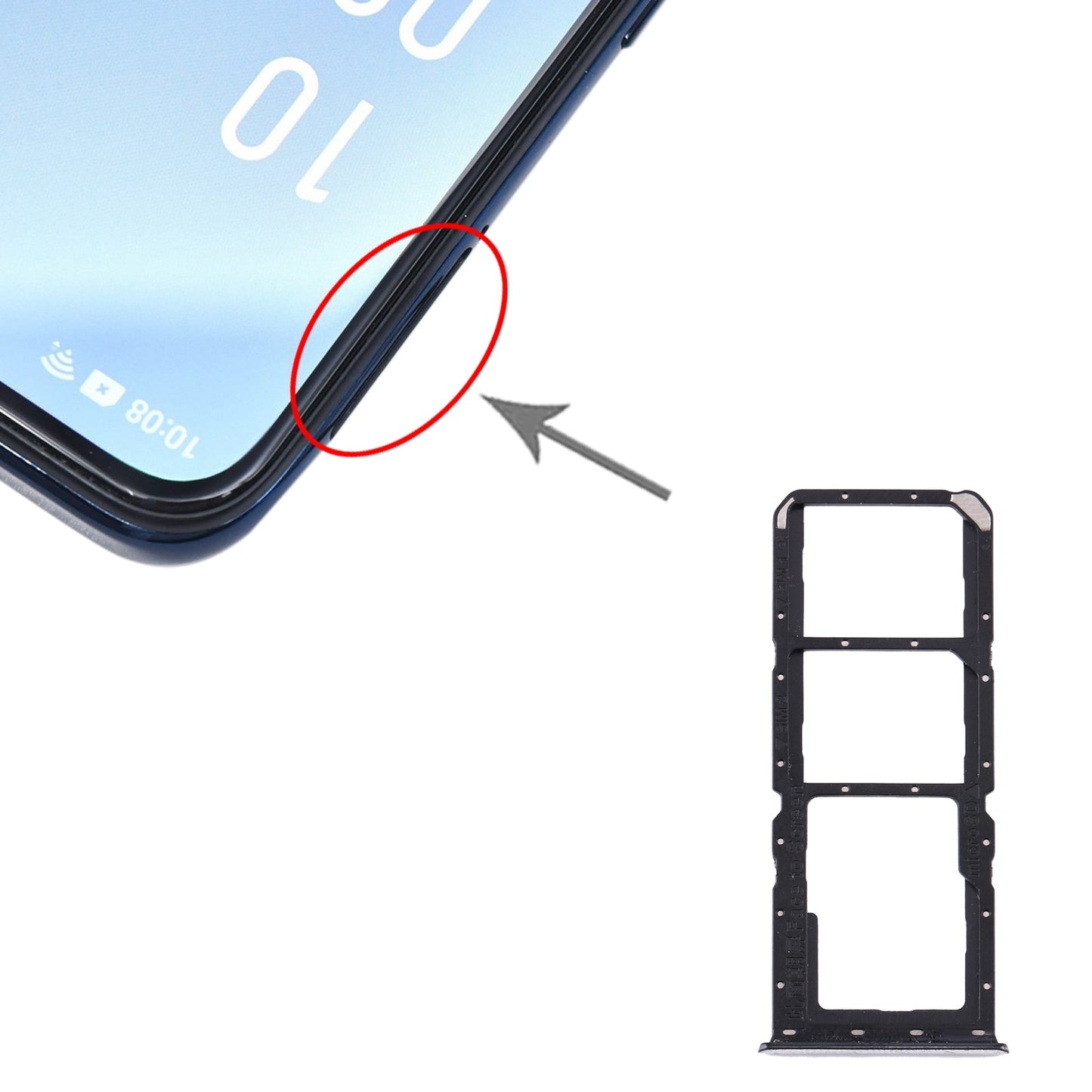 For OPPO A91/F15/Reno3 4G/Reno3 Youth CPH2001 CPH2021 PCPM00 SIM Card Tray + SIM Card Tray + Micro SD Card Tray(Gold)