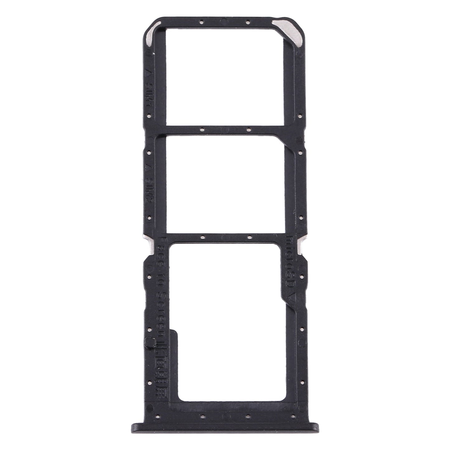 For OPPO A32 / A53 4G / A33 2020 / A53s / A11s PDVM00  SIM Card Tray + SIM Card Tray + Micro SD Card Tray(Black)
