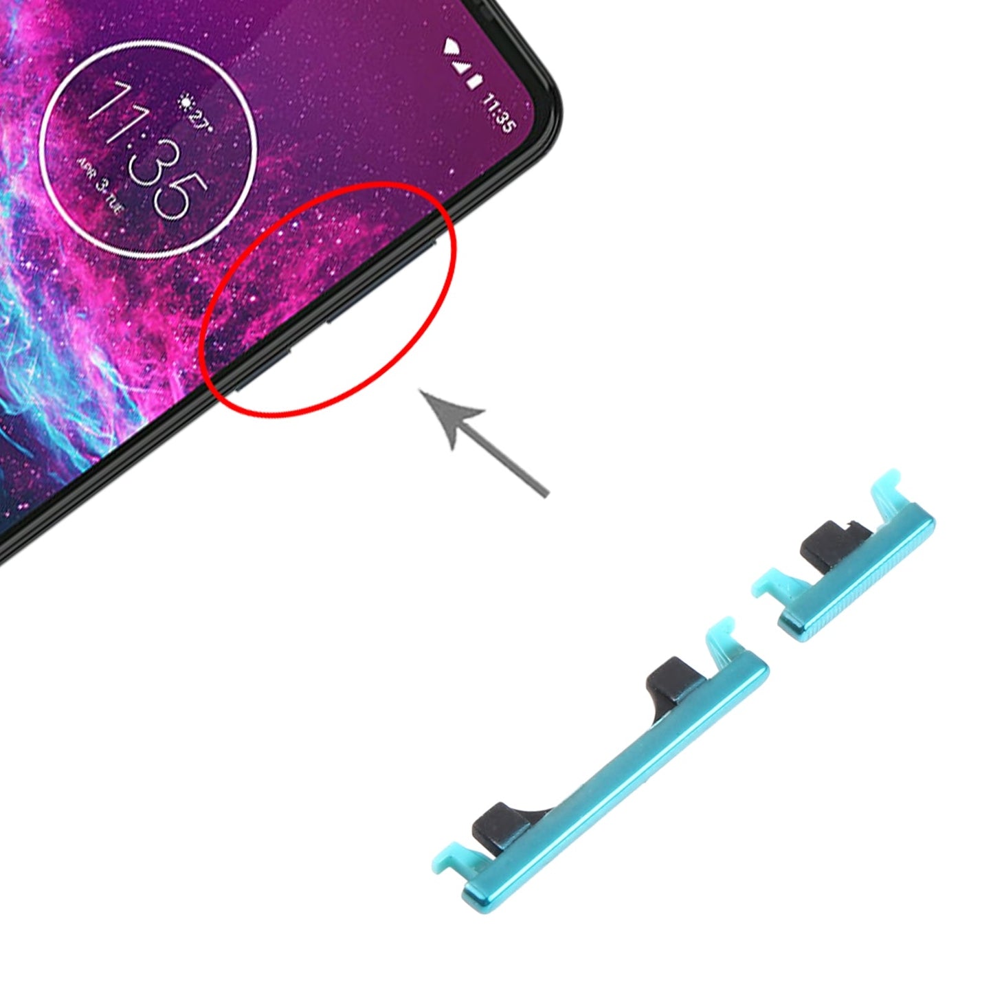Power Button and Volume Control Button for Motorola Moto One Action XT2013-1 XT2013-2 XT2013-4 (Green)