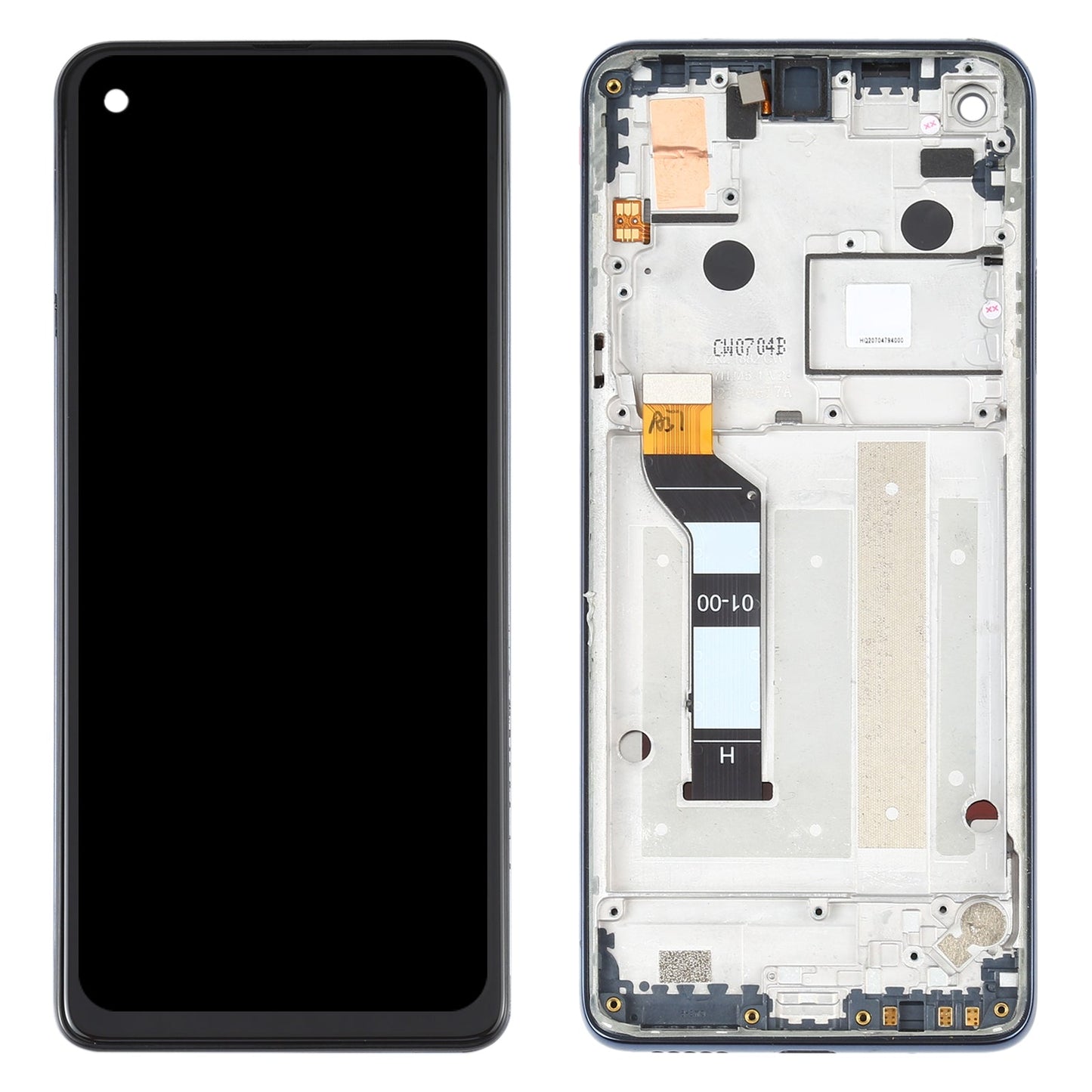 Original LCD Screen for Motorola One Action XT2013-1 XT2013-2 XT2013-4 Digitizer Full Assembly with Frame (Blue)