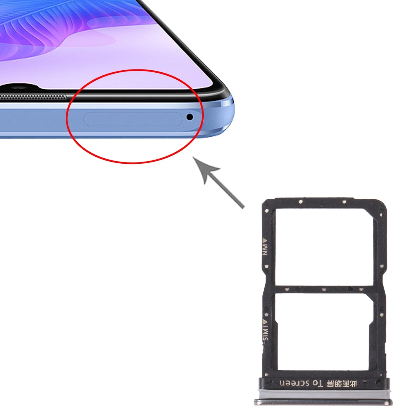 SIM Card Tray + NM Card Tray for Huawei Enjoy 20 Pro (Gold)