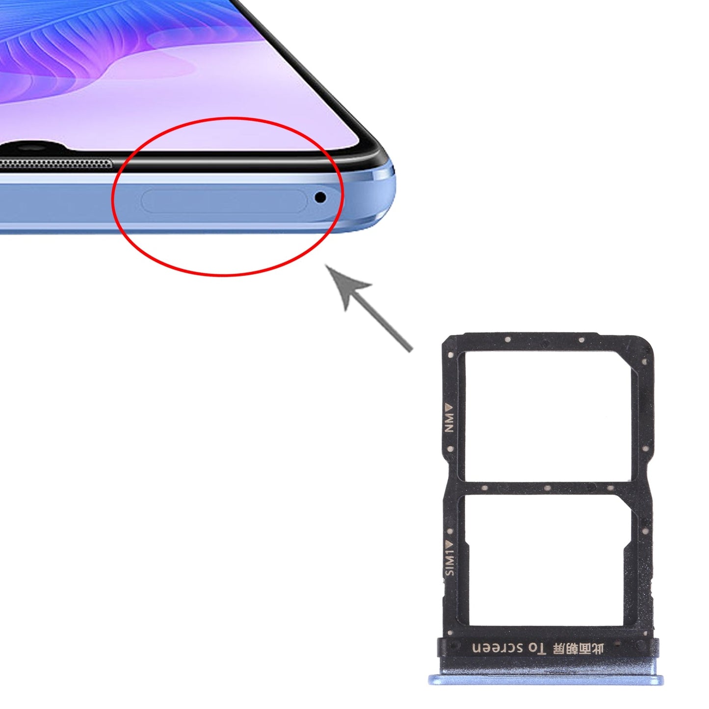 SIM Card Tray + NM Card Tray for Huawei Enjoy 20 Pro (Purple)