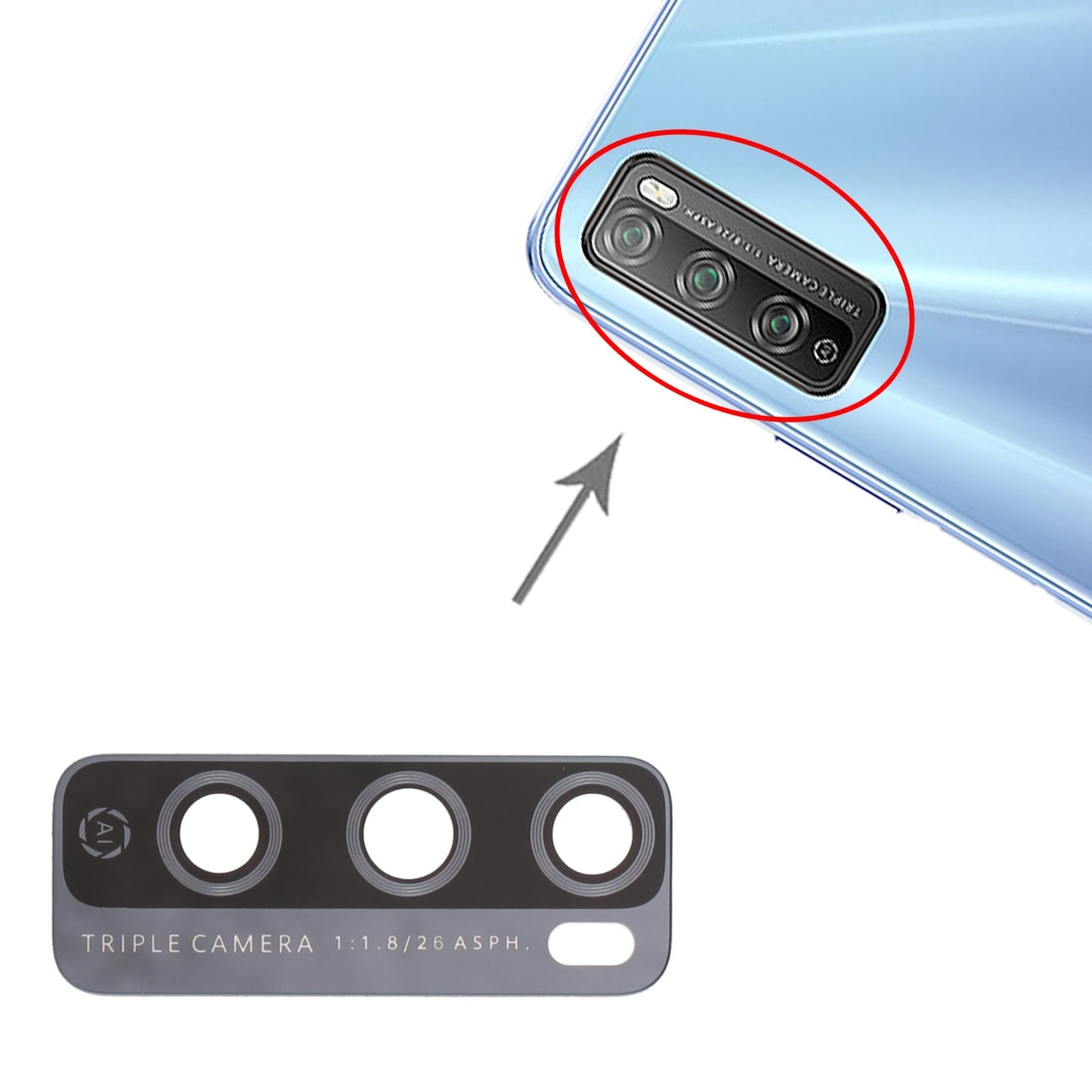 For Huawei Enjoy 20 Pro 10pcs Back Camera Lens 