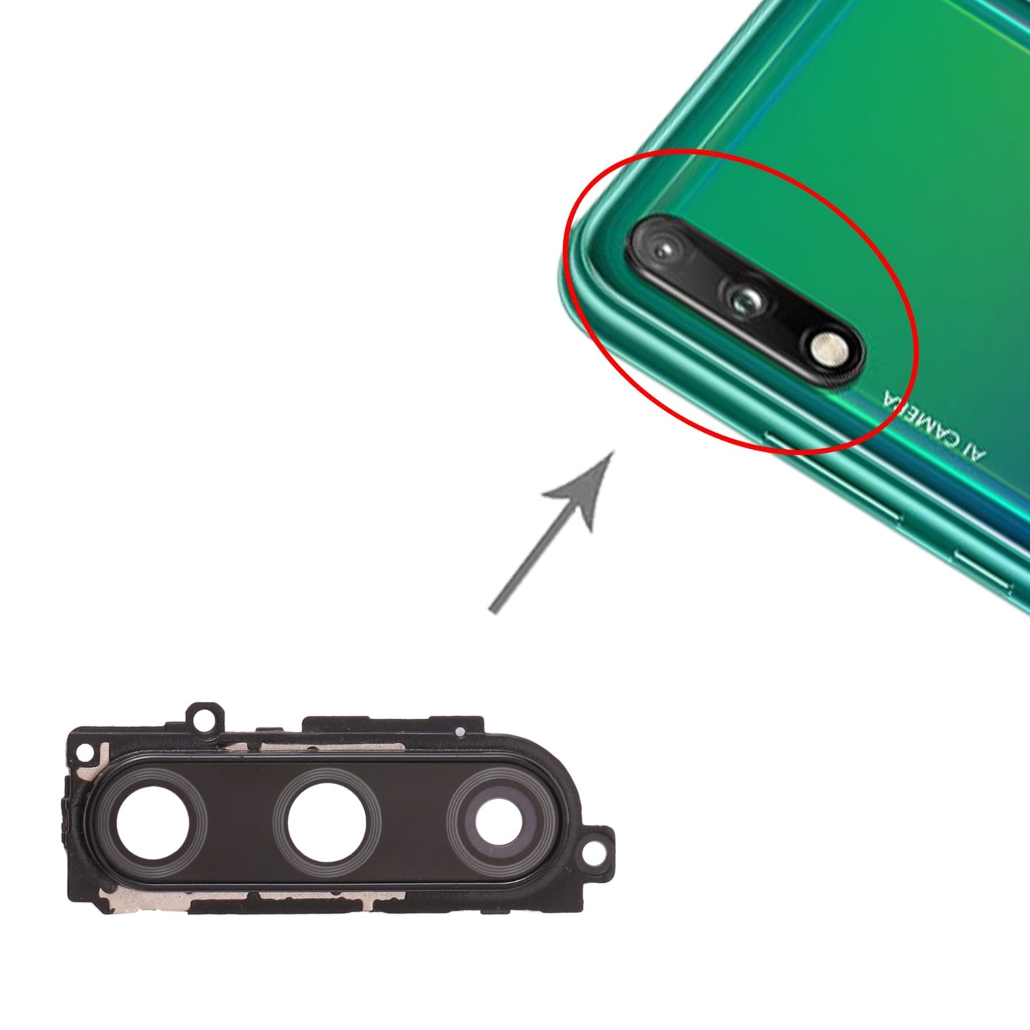 For Huawei Enjoy 10  10pcs Camera Lens Cover (Black)