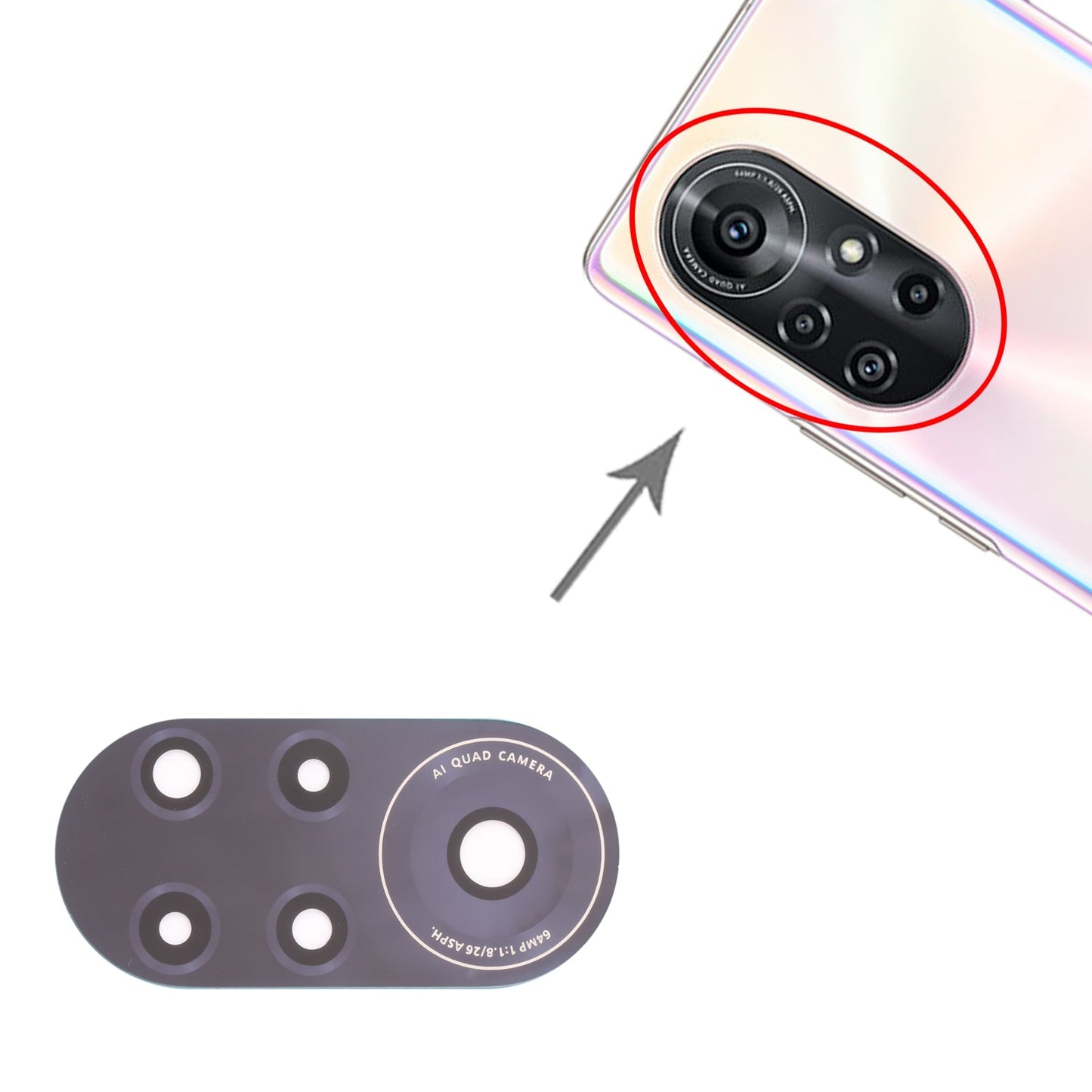 For Huawei Nova 8 Pro 5G 10pcs Back Camera Lens 