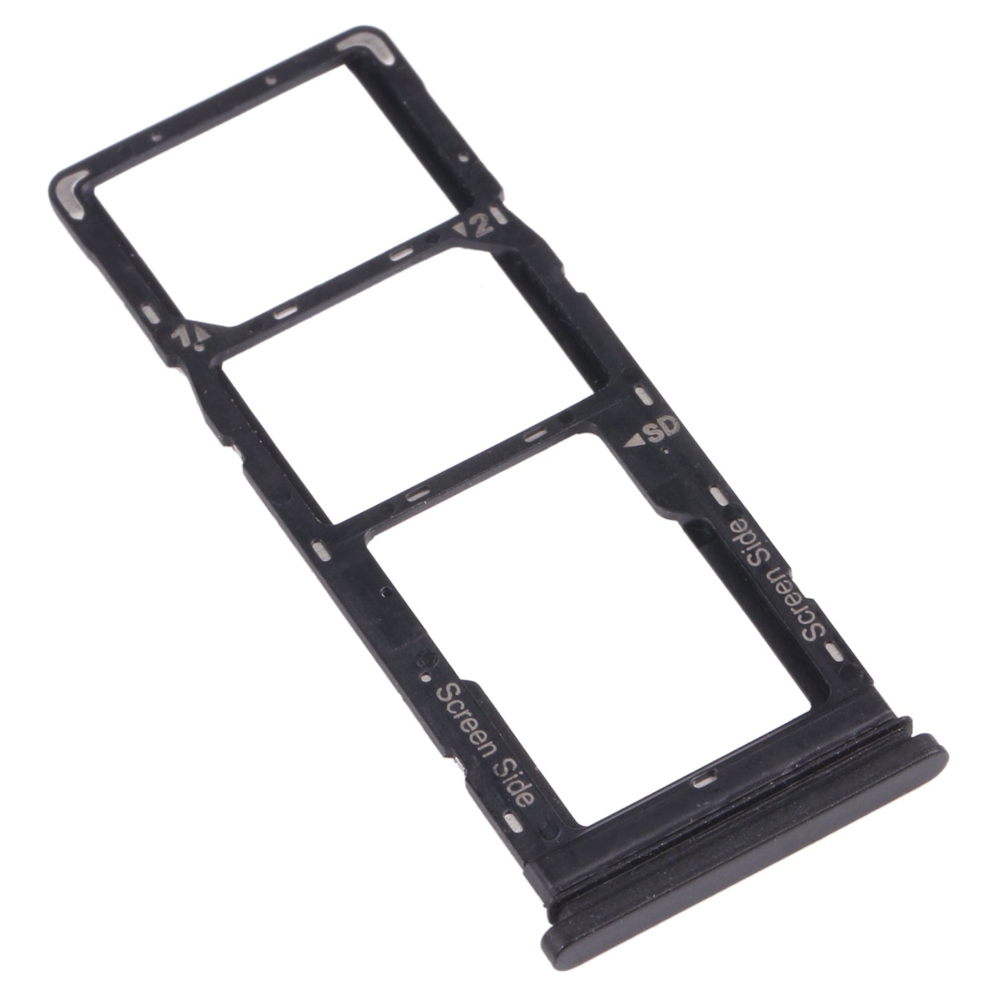 For Tecno Pouvoir 4 Pro / Pouvoir 4 LC7 SIM Card Tray + SIM Card Tray + Micro SD Card Tray (Black)
