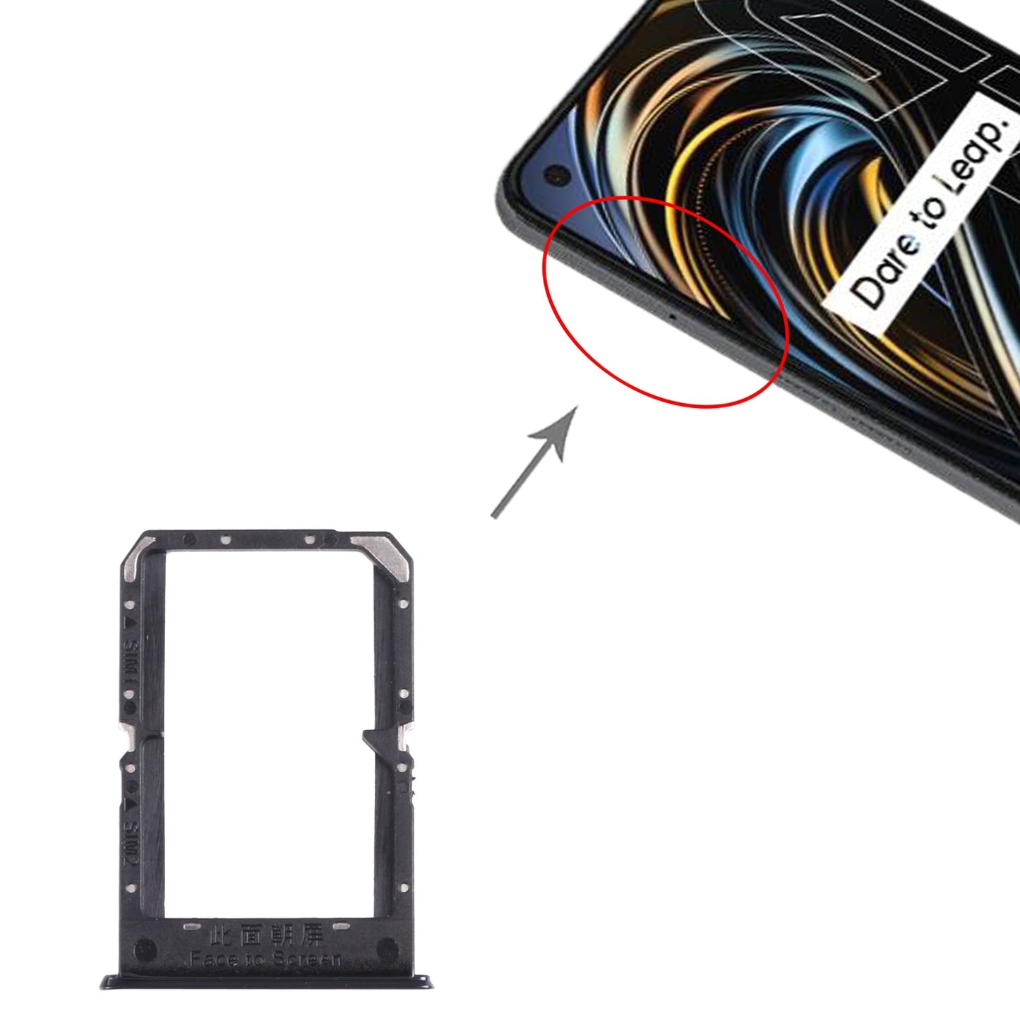 For OPPO Realme GT / Realme GT Neo / Realme X7 Max 5G  SIM Card Tray + SIM Card Tray (Black)