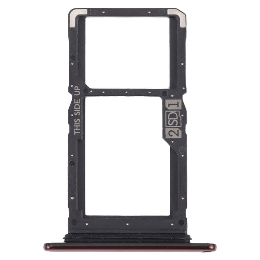 SIM Card Tray + SIM Card Tray / Micro SD Card Tray for Motorola One Hyper XT2027 XT2027-1 (Red)