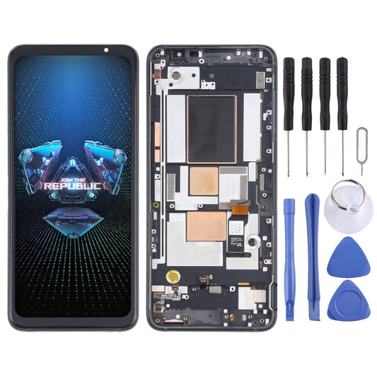 Original OLED LCD Screen for Asus ROG Phone 5 ZS673KS Digitizer Full Assembly with Frame?Black)