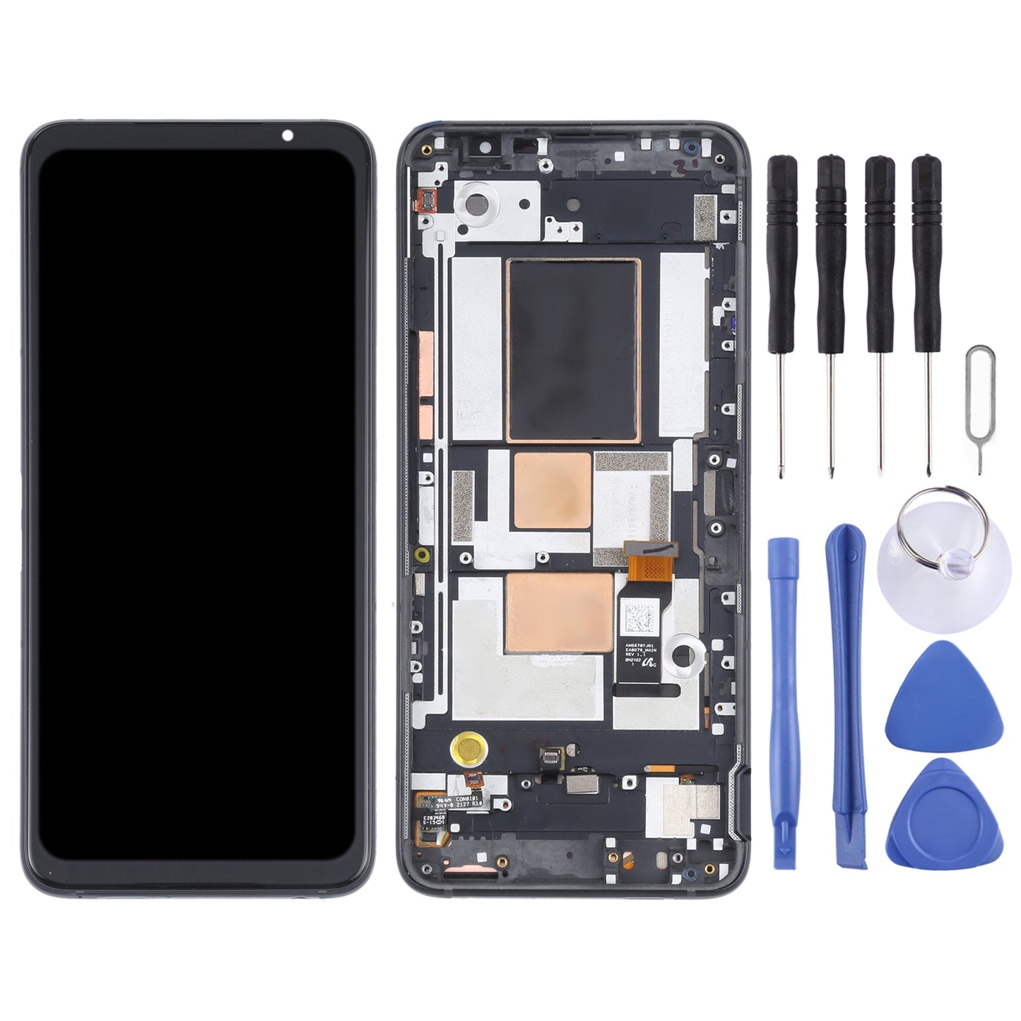 Original OLED LCD Screen for Asus ROG Phone 5 ZS673KS Digitizer Full Assembly with Frame?Black)