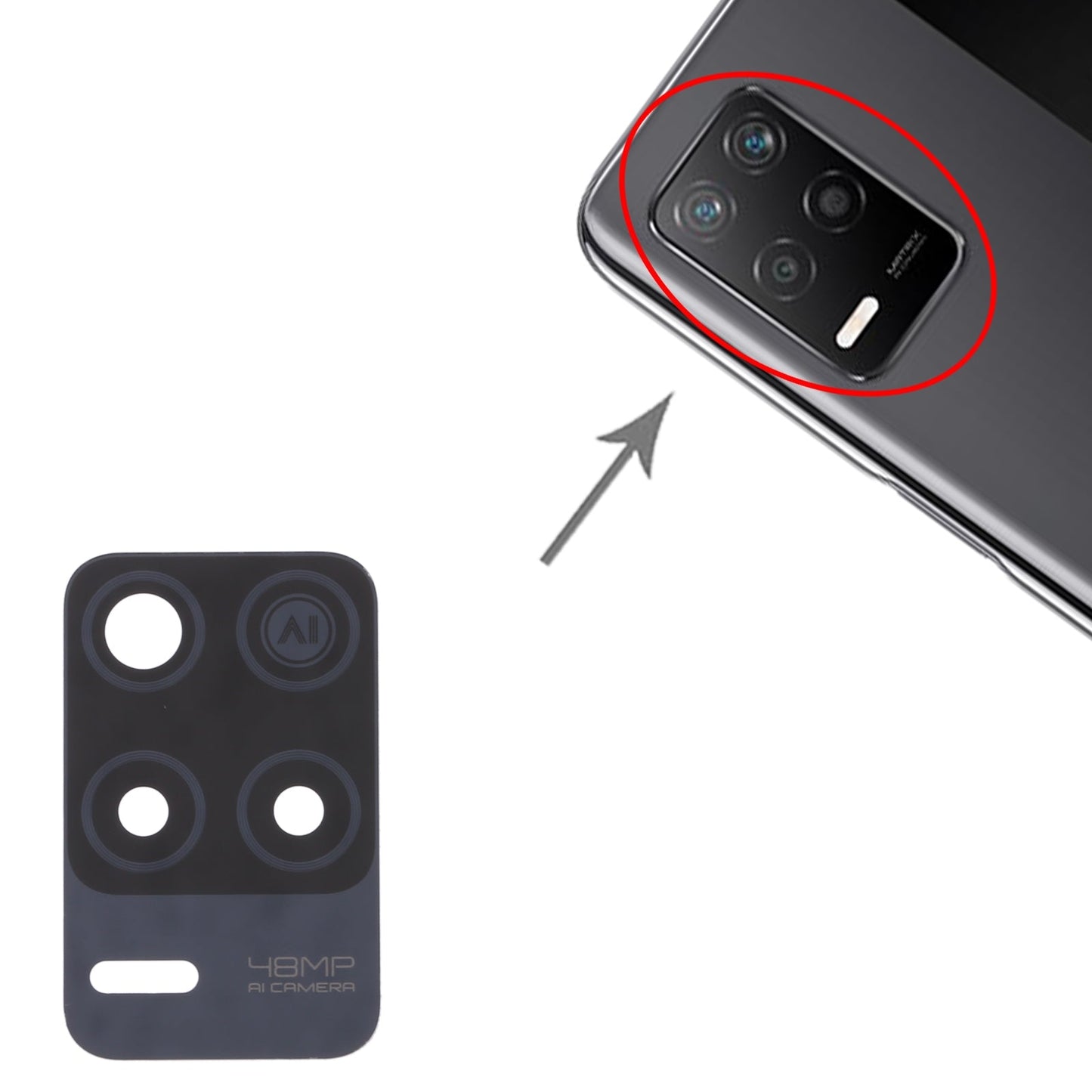 For OPPO Realme Q3 5G 10pcs Back Camera Lens