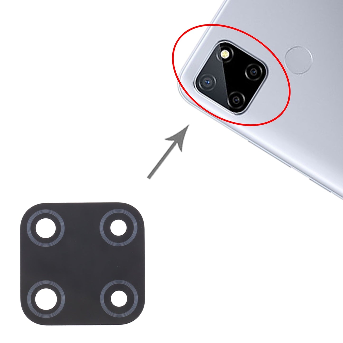 For OPPO Realme C12 RMX2189 10pcs Back Camera Lens