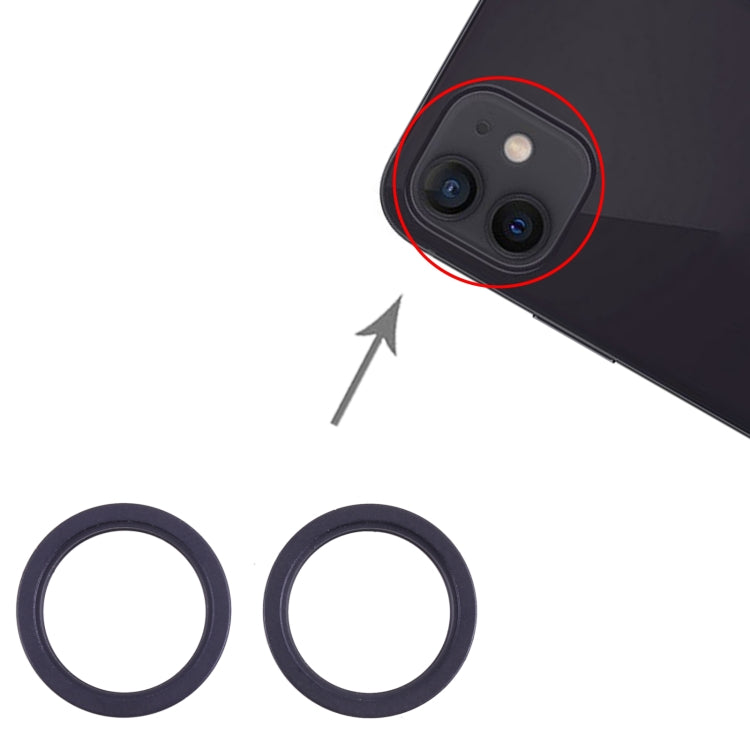 2 PCS Rear Camera Glass Lens Metal Outside Protector Hoop Ring for iPhone 13(Black)