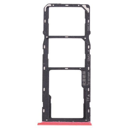 For OPPO Realme C12 RMX2189  SIM Card Tray + SIM Card Tray + Micro SD Card Tray (Red)