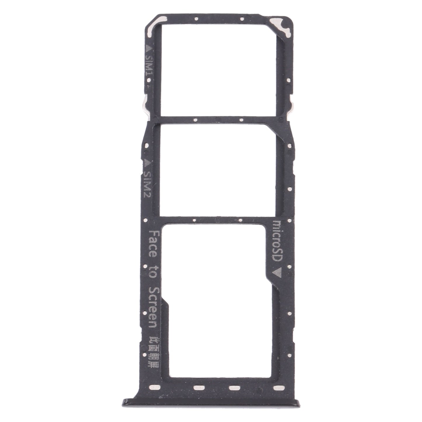 For OPPO Realme 6 Pro RMX2061, RMX2063  SIM Card Tray + SIM Card Tray + Micro SD Card Tray (Black)