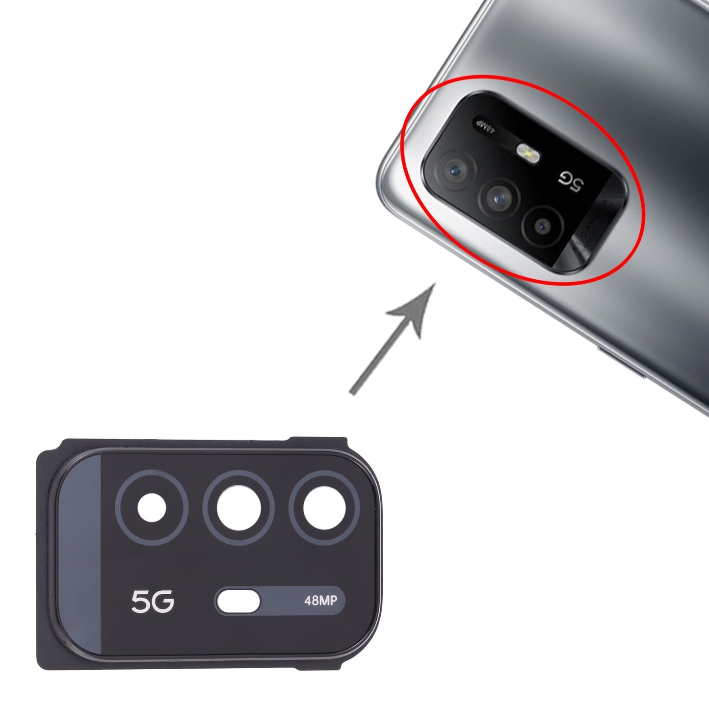 For OPPO A95 PELM00  Camera Lens Cover (Black)