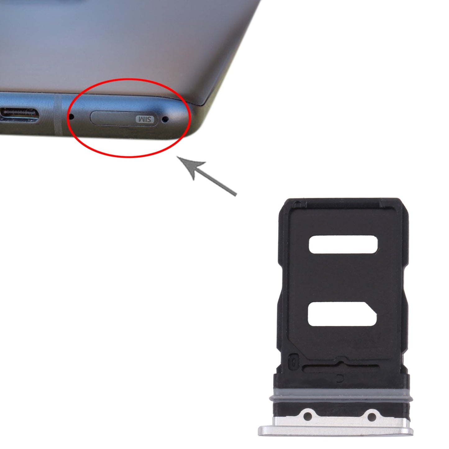 SIM Card Tray + SIM Card Tray for Asus Zenfone 8 ZS590KS(Frosted Silver)