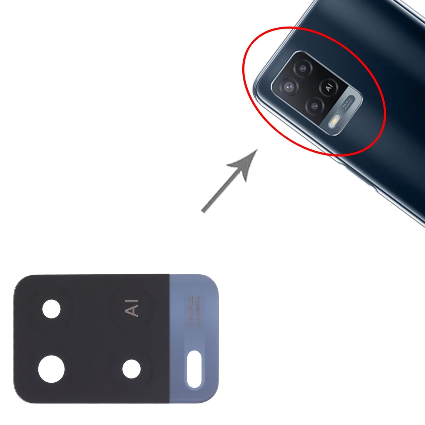 For OPPO A54 4G 10 PCS Back Camera Lens (Black)
