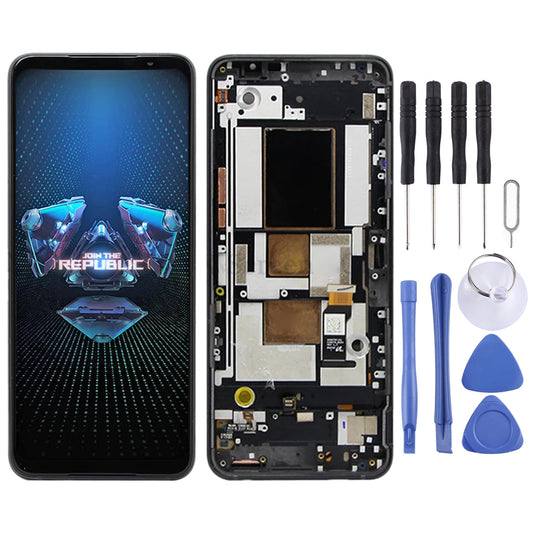 Original AMOLED LCD Screen for Asus ROG Phone 5 ZS673KS 1B048IN I005DB I005DA Digitizer Full Assembly with Frame?Black)