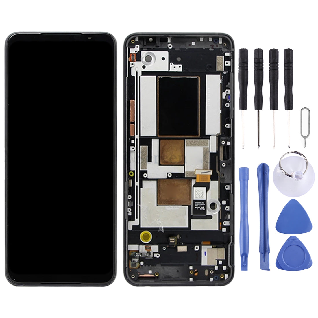 Original AMOLED LCD Screen for Asus ROG Phone 5 ZS673KS 1B048IN I005DB I005DA Digitizer Full Assembly with Frame?Black)