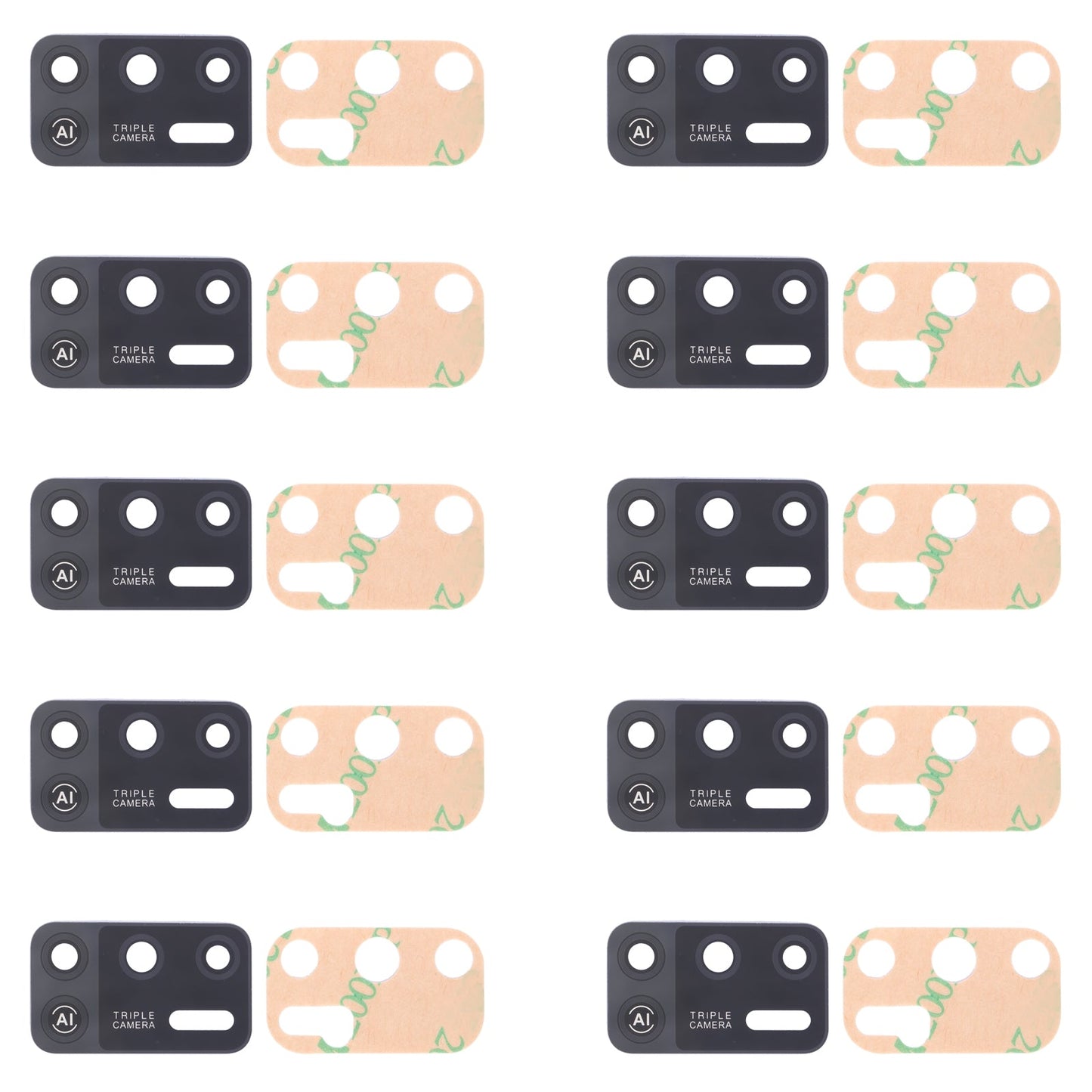 For Tecno Spark 6 Air KE6, KE6j, KF6 10pcs Back Camera Lens