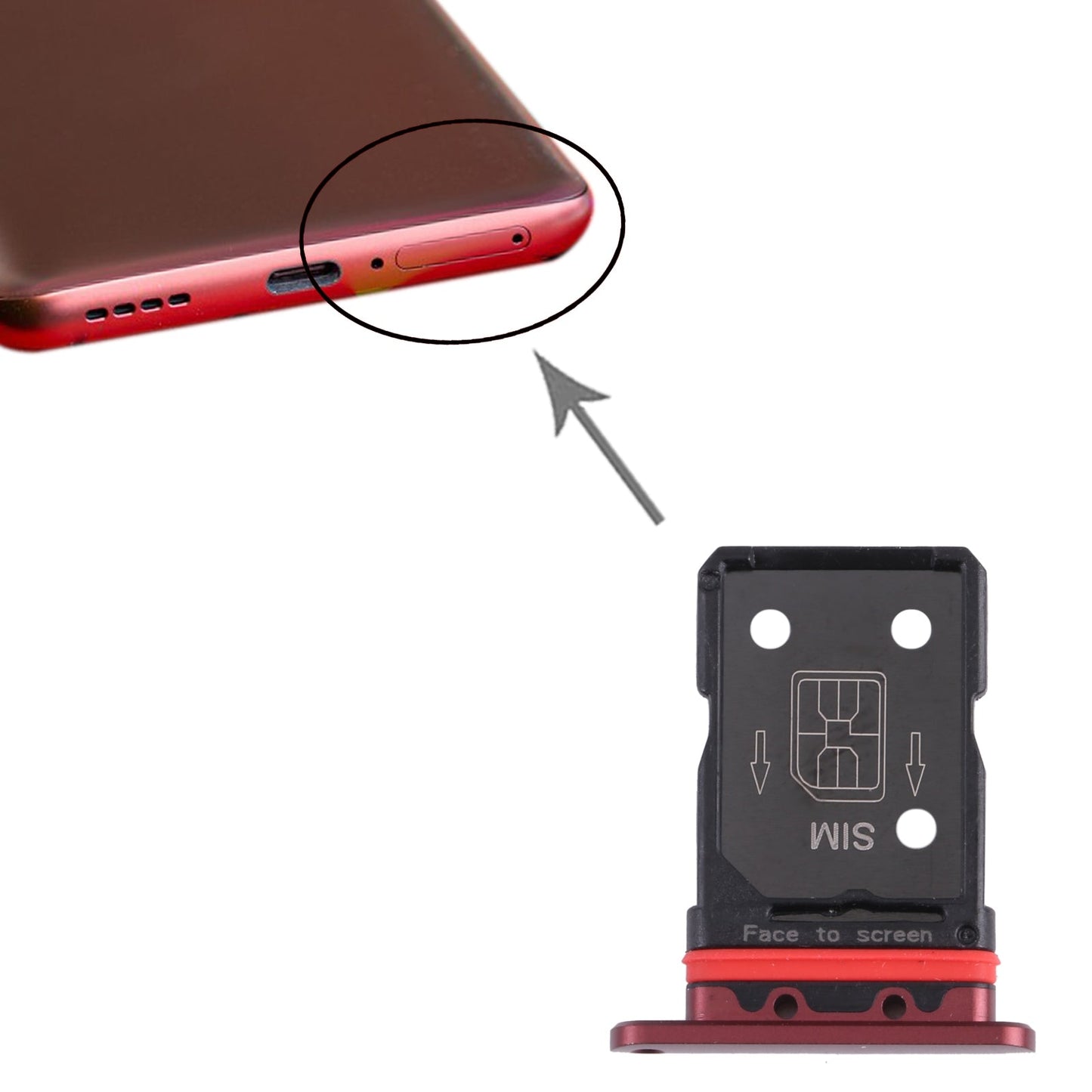 For OPPO Realme X50 Pro 5G  SIM Card Tray (Red)
