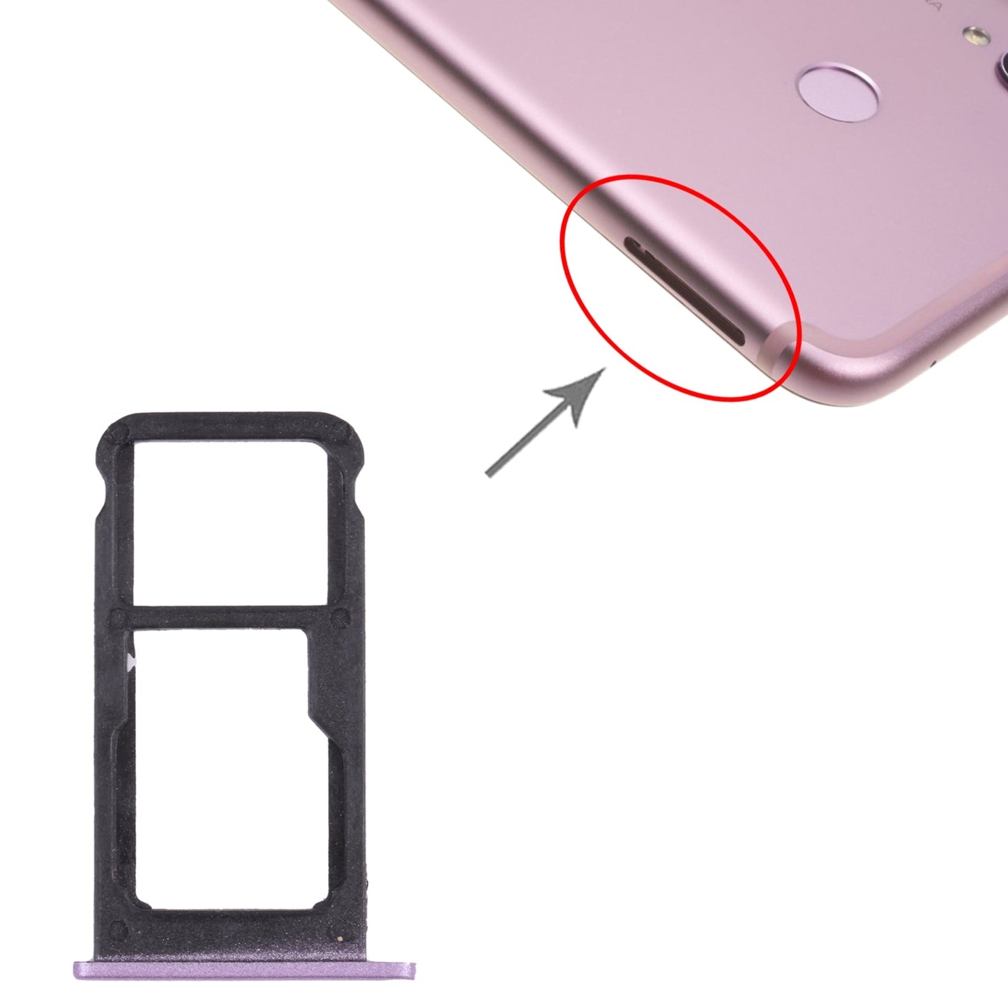 SIM Card Tray + SIM Card Tray / Micro SD Card Tray for Honor Play(Purple)
