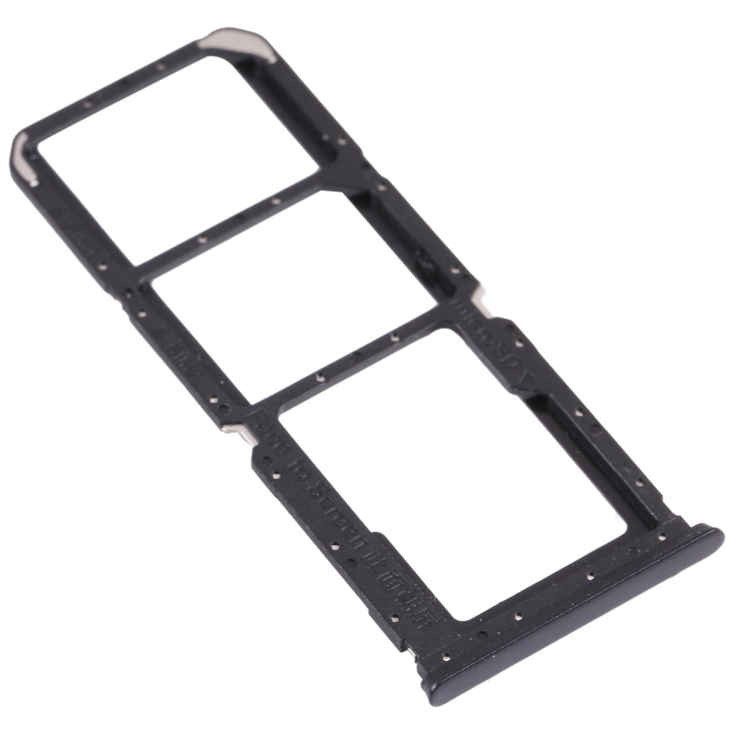 For OPPO A16 / A16S CPH2269 CPH2271  SIM Card Tray + SIM Card Tray + Micro SD Card Tray (Black)