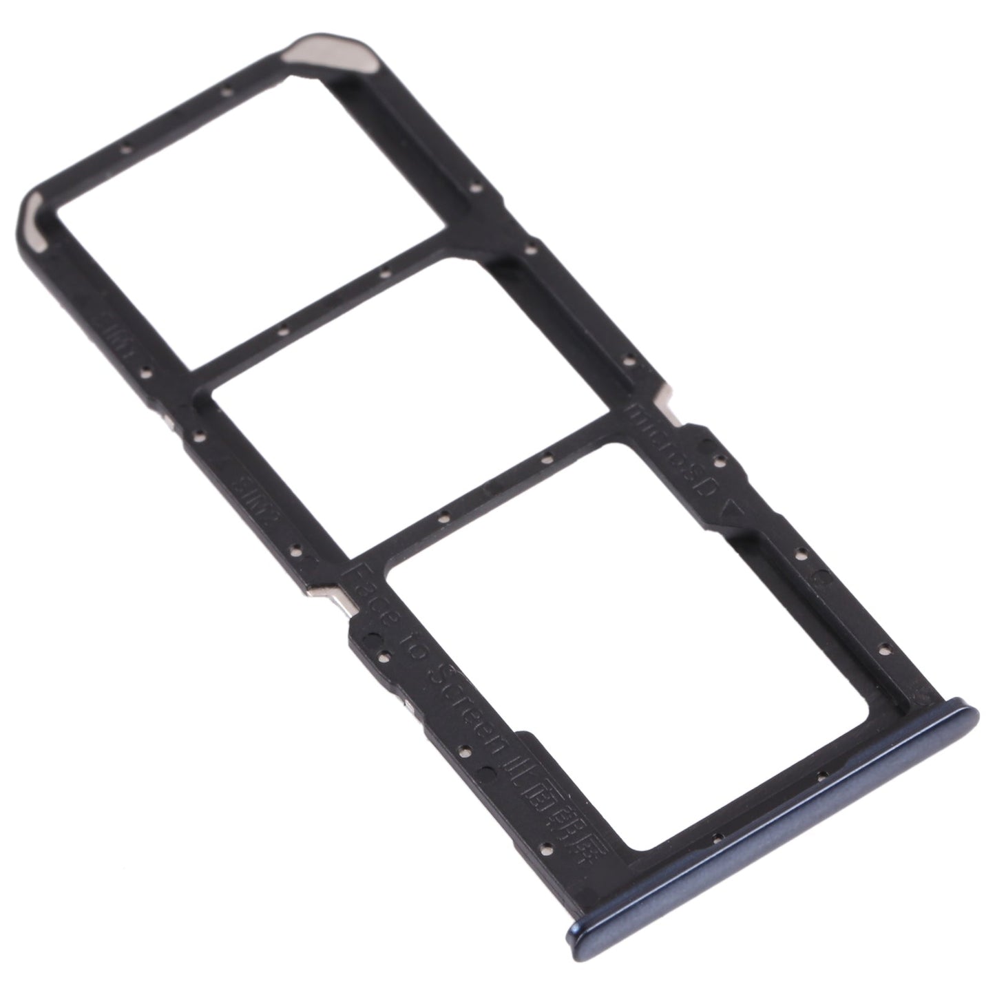 For OPPO A74 4G / F19 / F19s CPH2219  SIM Card Tray + SIM Card Tray + Micro SD Card Tray(Black)
