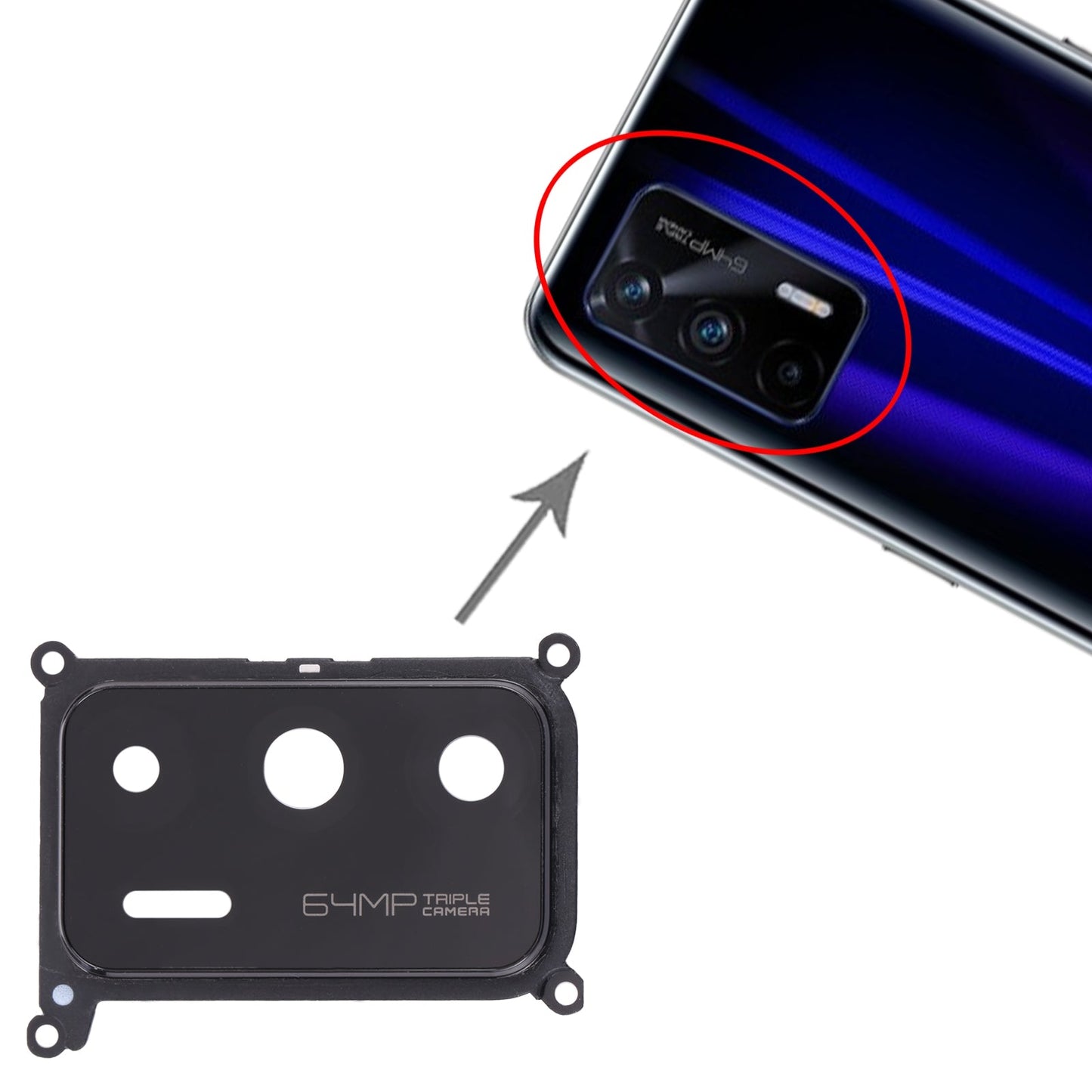 For OPPO Realme GT 5G RMX2202  Camera Lens Cover (Black)