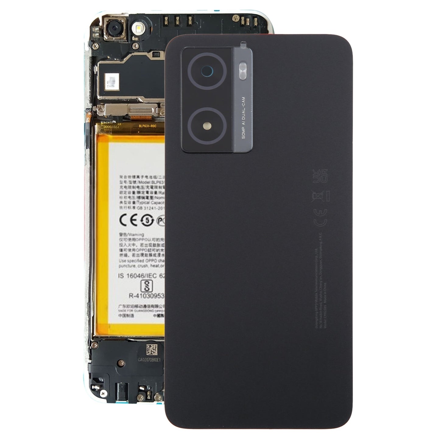 For OPPO A77s Original Battery Back Cover with Camera Lens Cover(Black)