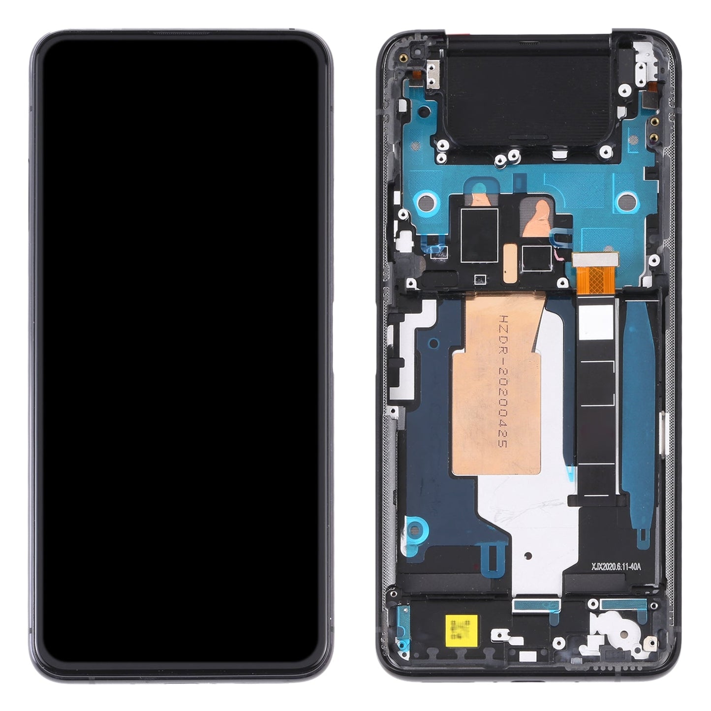 Original 90Hz AMOLED LCD Screen for Asus Zenfone 7 Pro / Zenfone 7 ZS670KS ZS671KS Digitizer Full Assembly with Frame?Black)