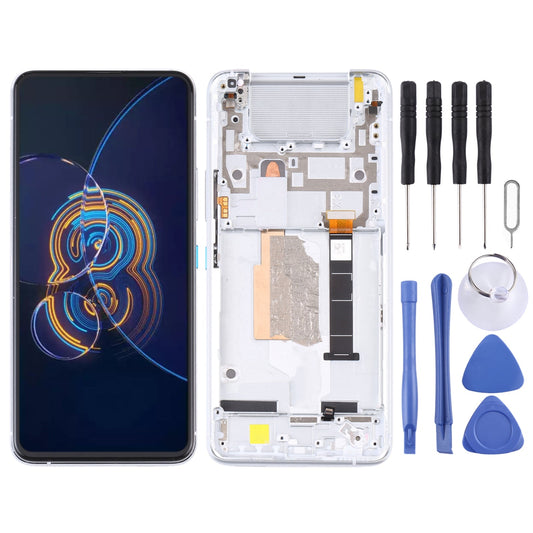 Original LCD Screen for Asus Zenfone 8 Flip ZS672KS Digitizer Full Assembly with Frame?Silver)