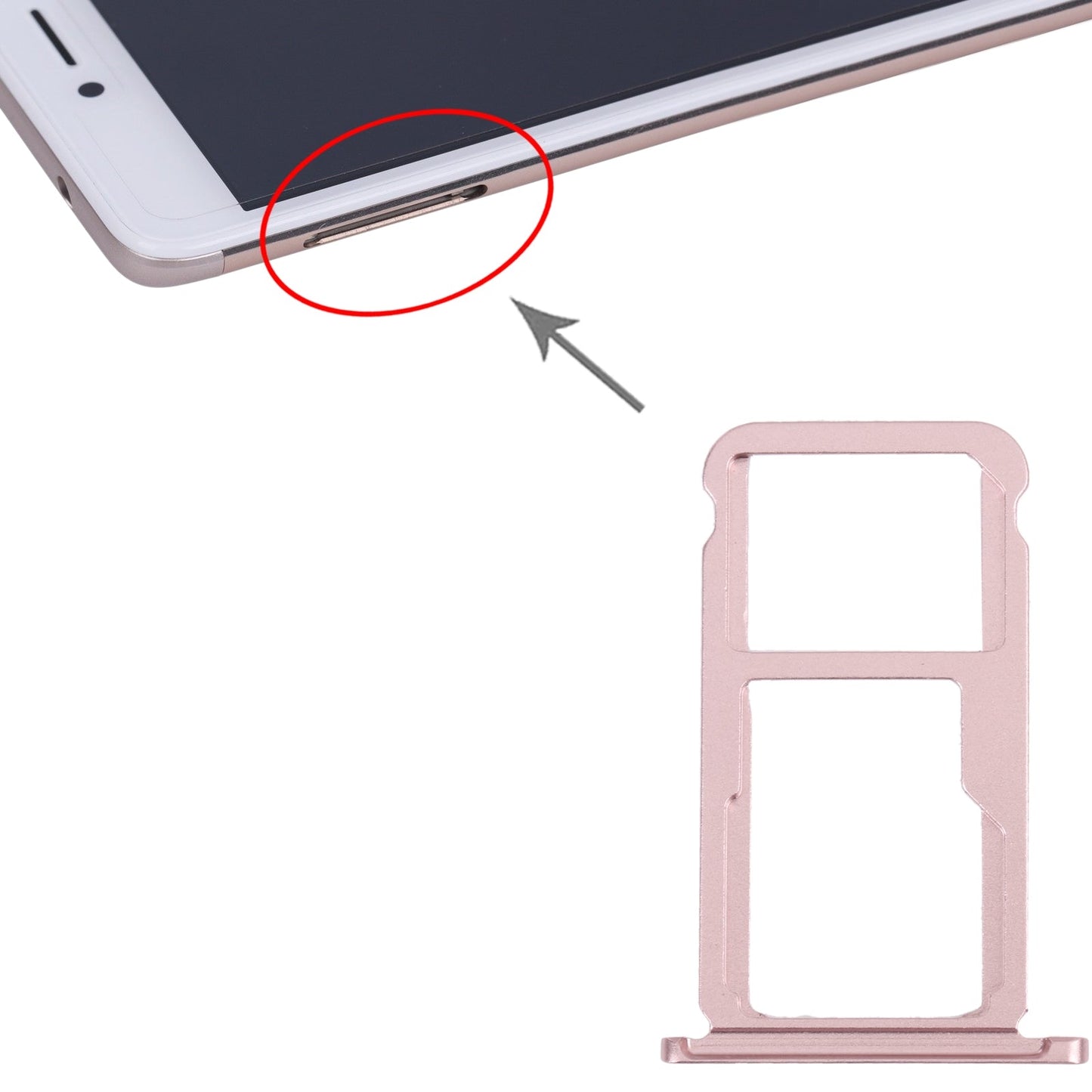 SIM Card Tray + SIM Card Tray / Micro SD Card Tray for Honor Mate 9 Lite (Pink)
