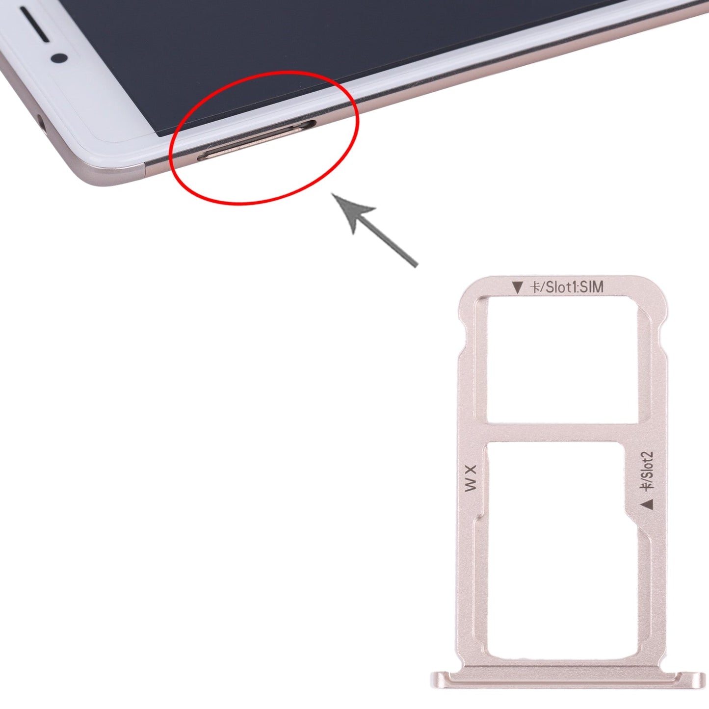 SIM Card Tray + SIM Card Tray / Micro SD Card Tray for Honor Mate 9 Lite (Gold)
