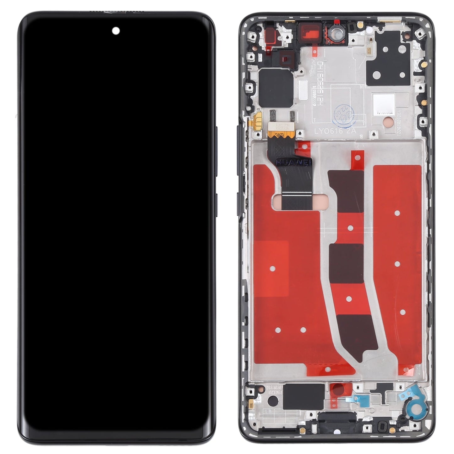 Original OLED LCD Screen for Huawei Nova 8 5G Digitizer Full Assembly with Frame(Black)
