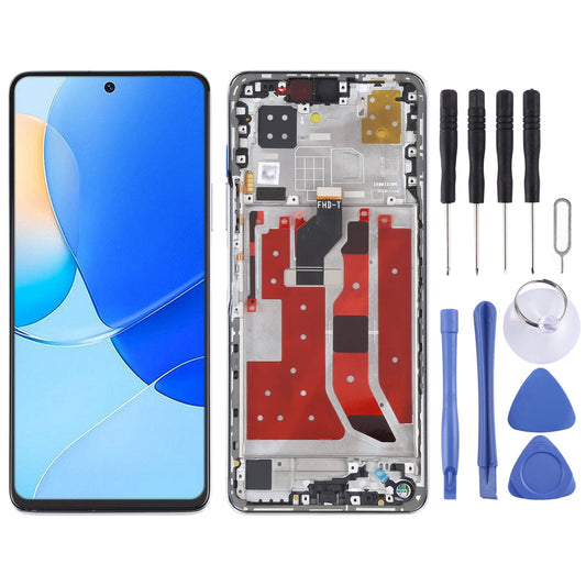 Original LCD Screen and Digitizer Full Assembly with Frame for Huawei Nova 9 SE(Silver)