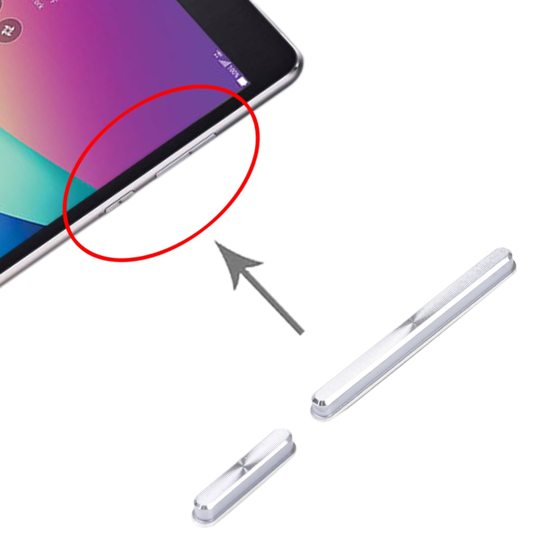 For Asus ZenPad Z8s ZT582KL P00J Original Power Button and Volume Control Button(Silver)