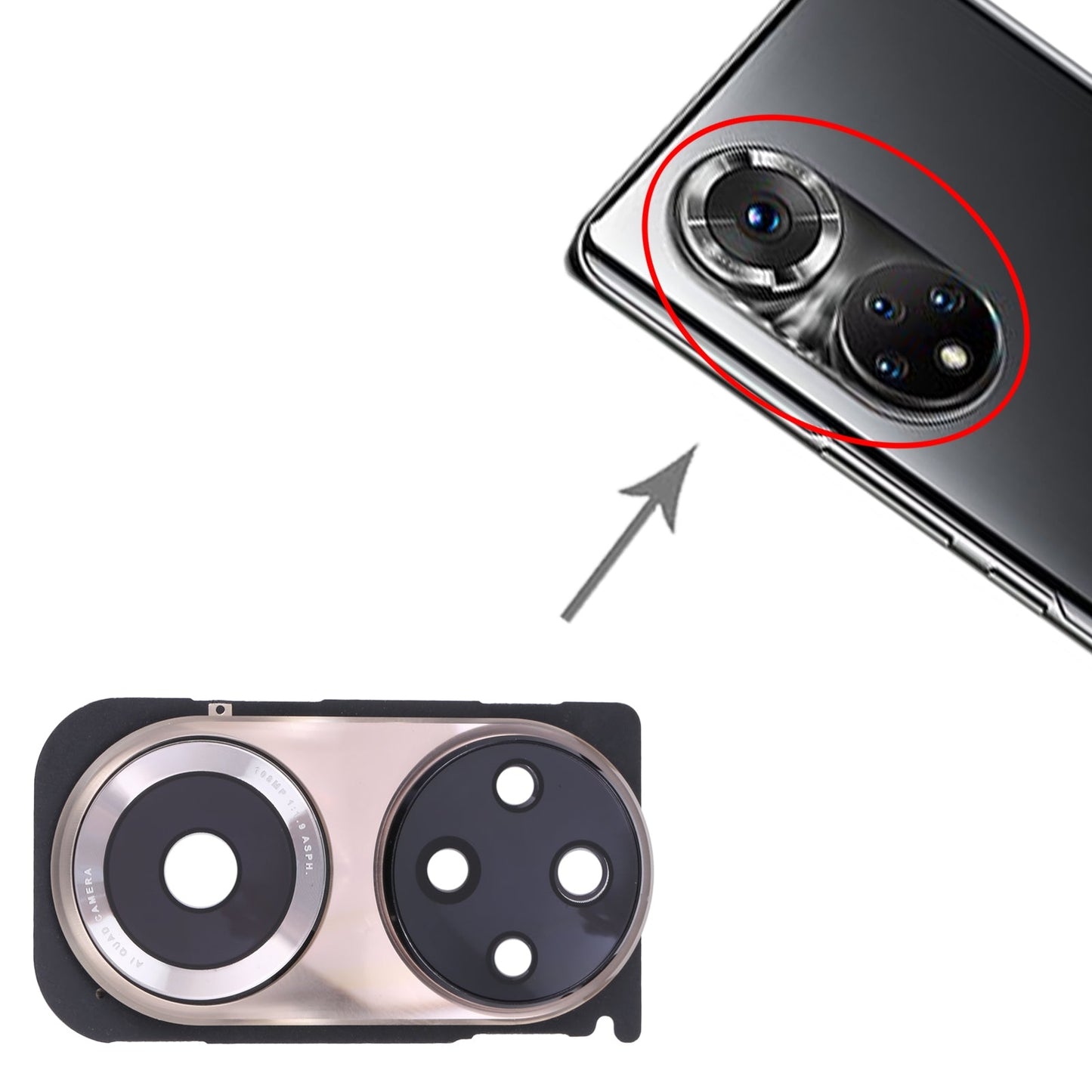 For Honor 50 Pro Original Camera Lens Cover(Gold)