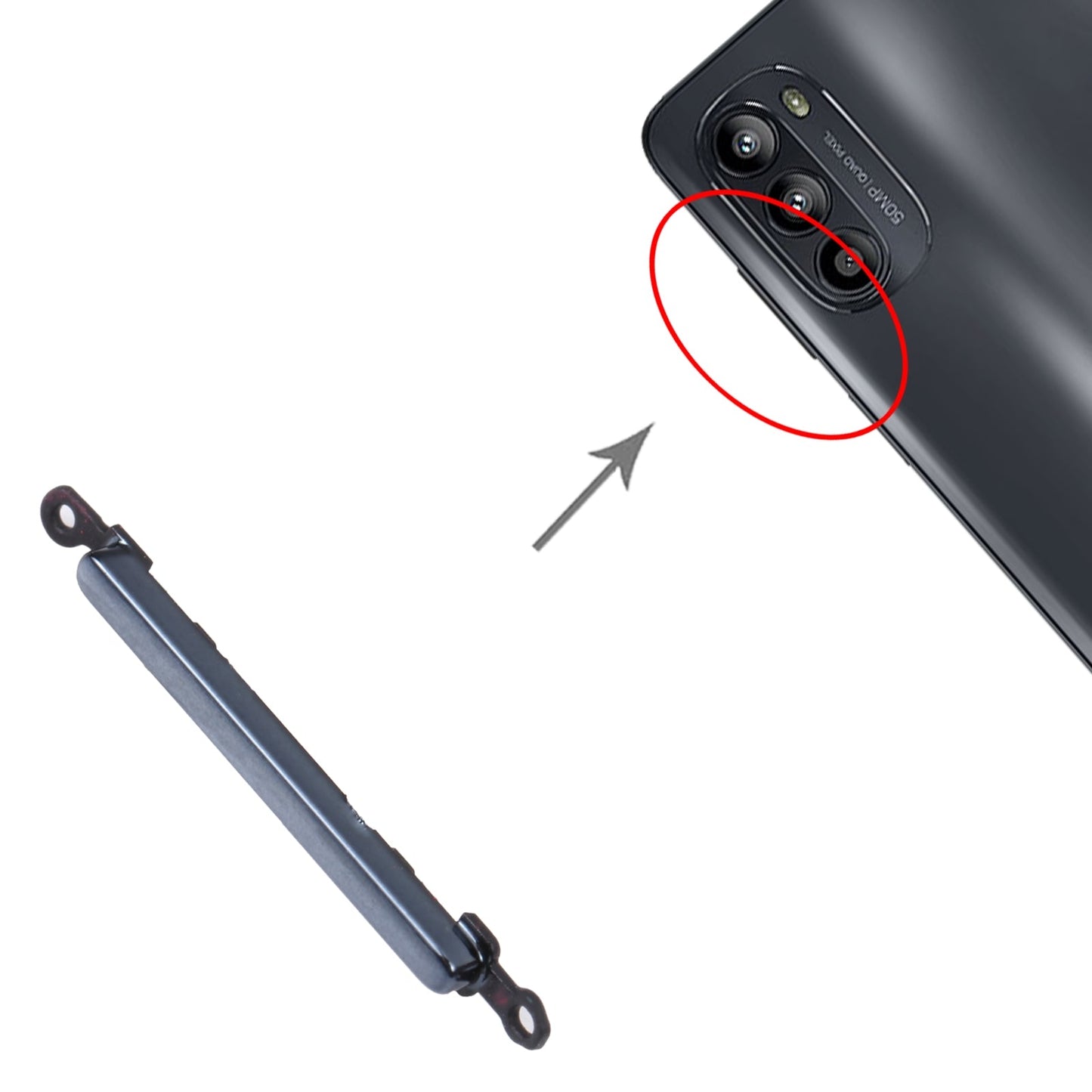 For Motorola Moto G52 Volume Control Button (Black)