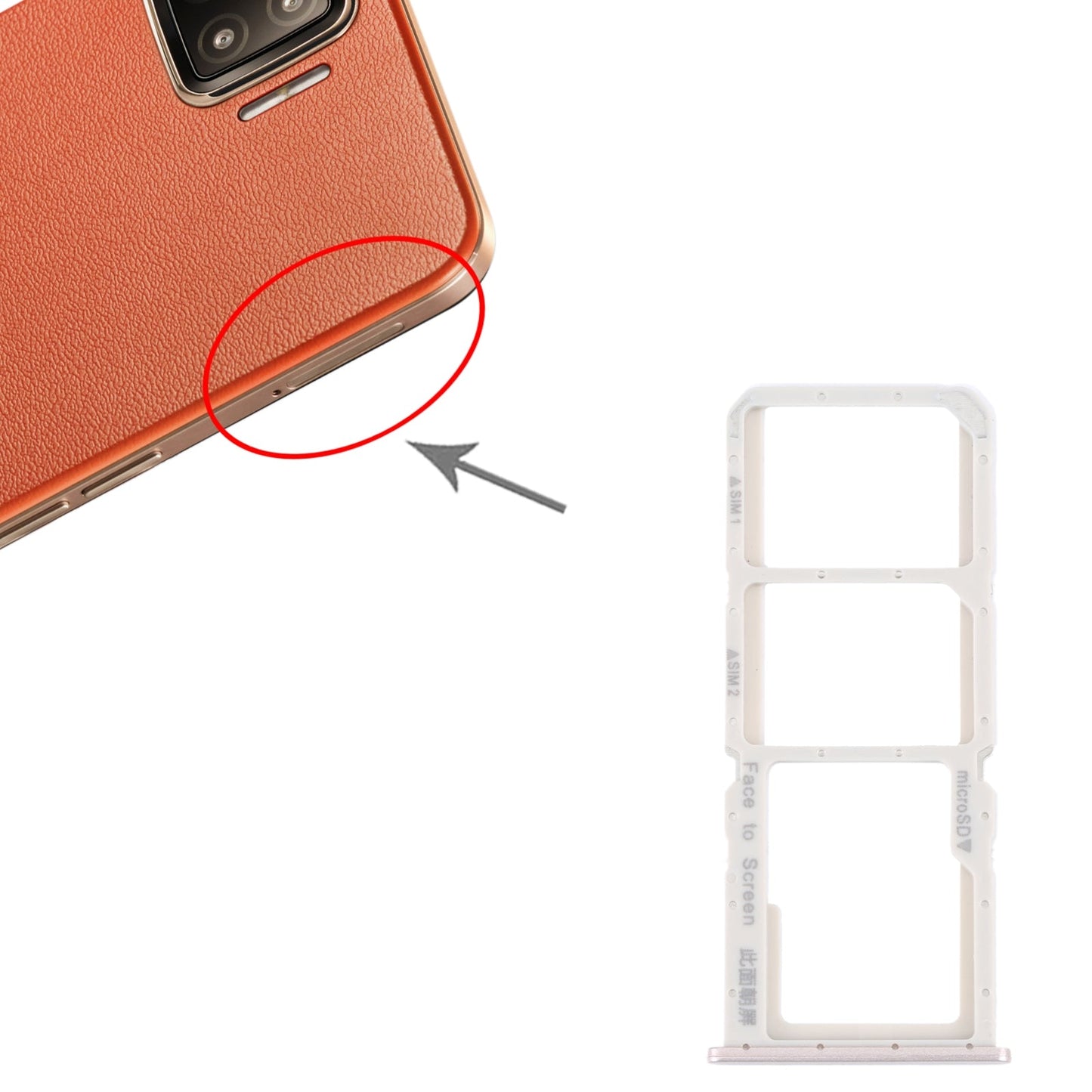 For OPPO A73 4G / F17 / A93 4G / A73 5G SIM Card Tray + SIM Card Tray + Micro SD Card Tray (Gold)