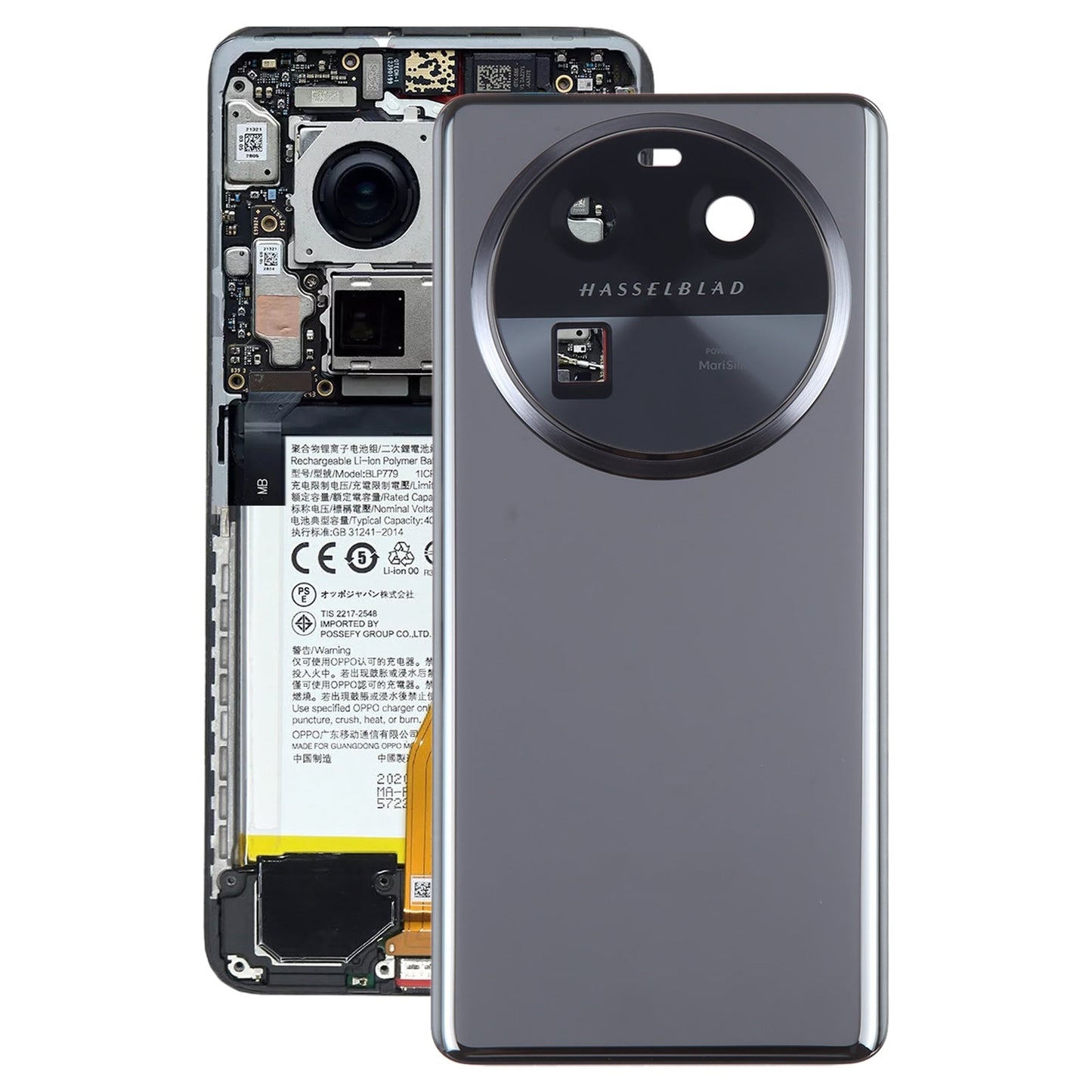 For OPPO Find X6 Original Battery Back Cover with Camera Lens Cover(Black)