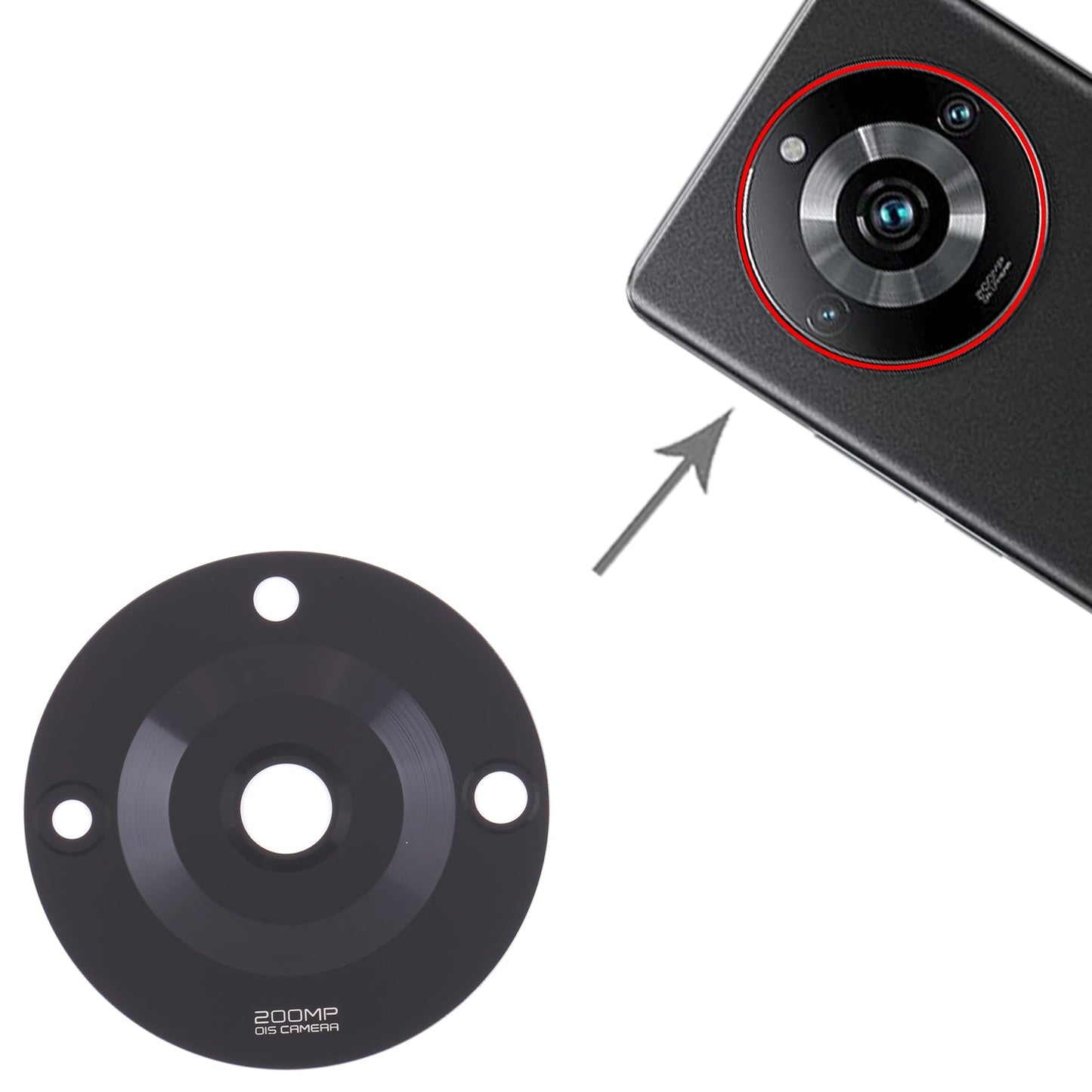 10 PCS Back Camera Lens for Realme 11 Pro+ (Black)