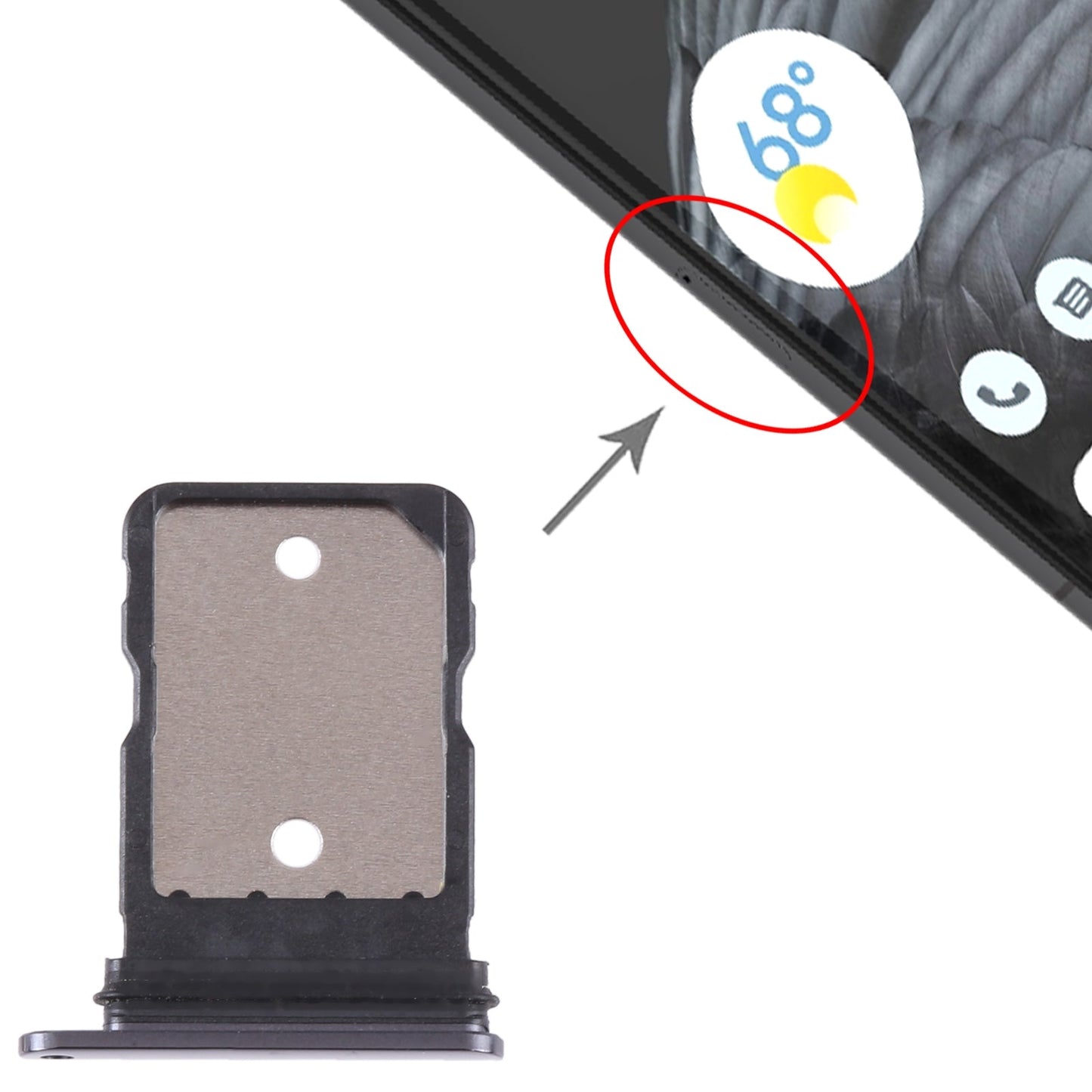 For Google Pixel 7 Pro Original SIM Card Tray with SIM Pin (Black)